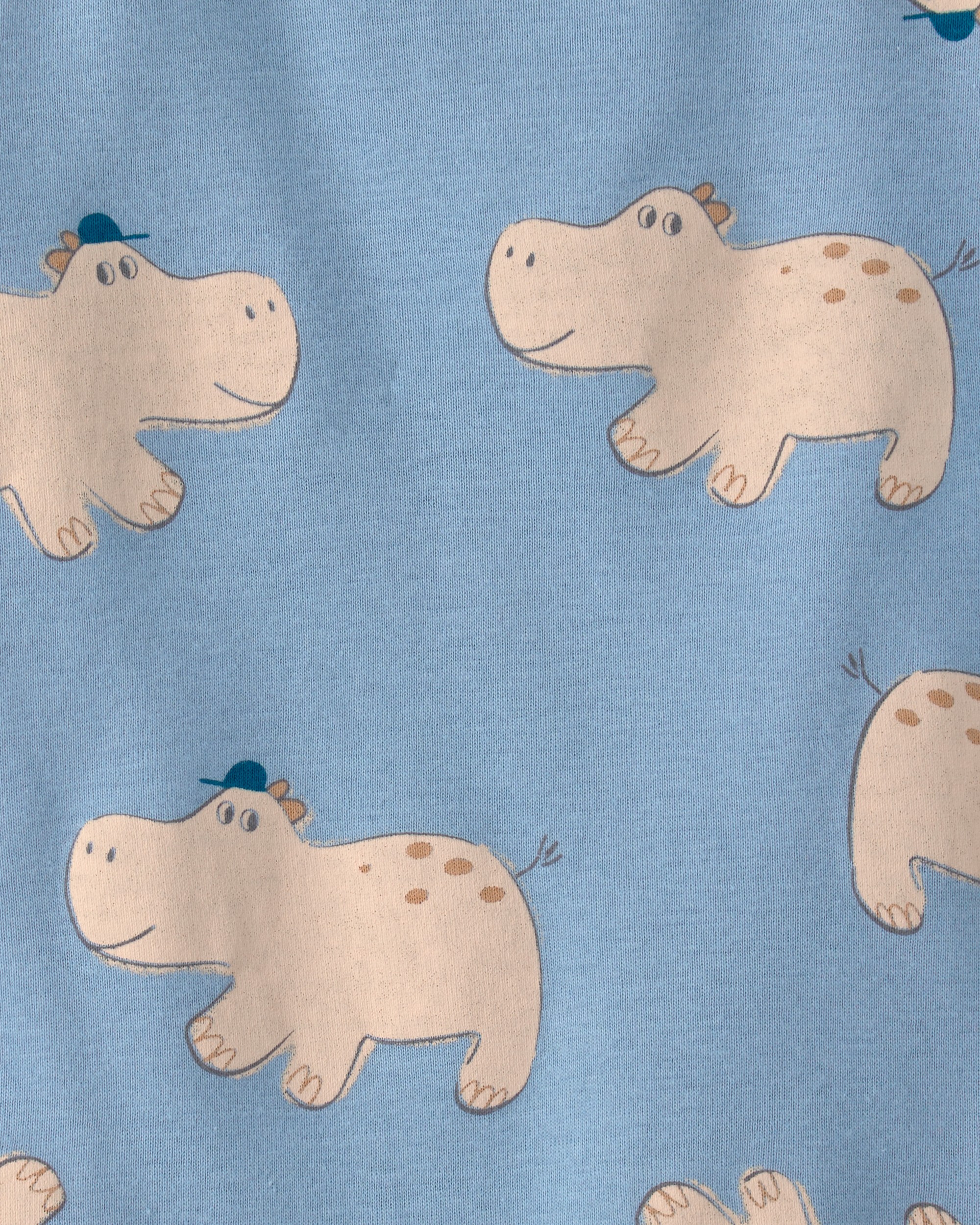 Baby Boy Hippo Short-Sleeve Romper - Blue