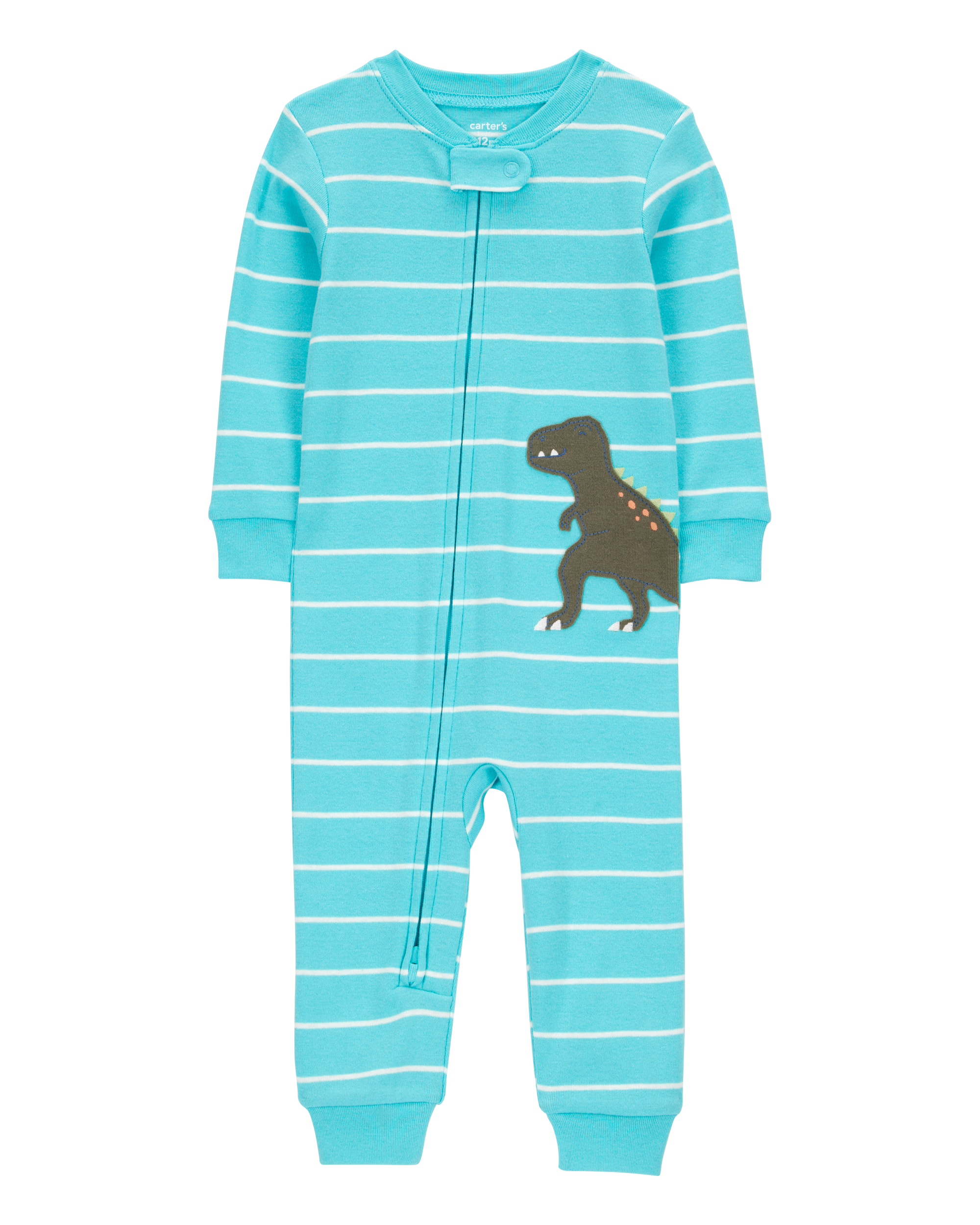 Baby 1-Piece Striped Dinosaur 100% Snug Fit Cotton Footless Pyjamas