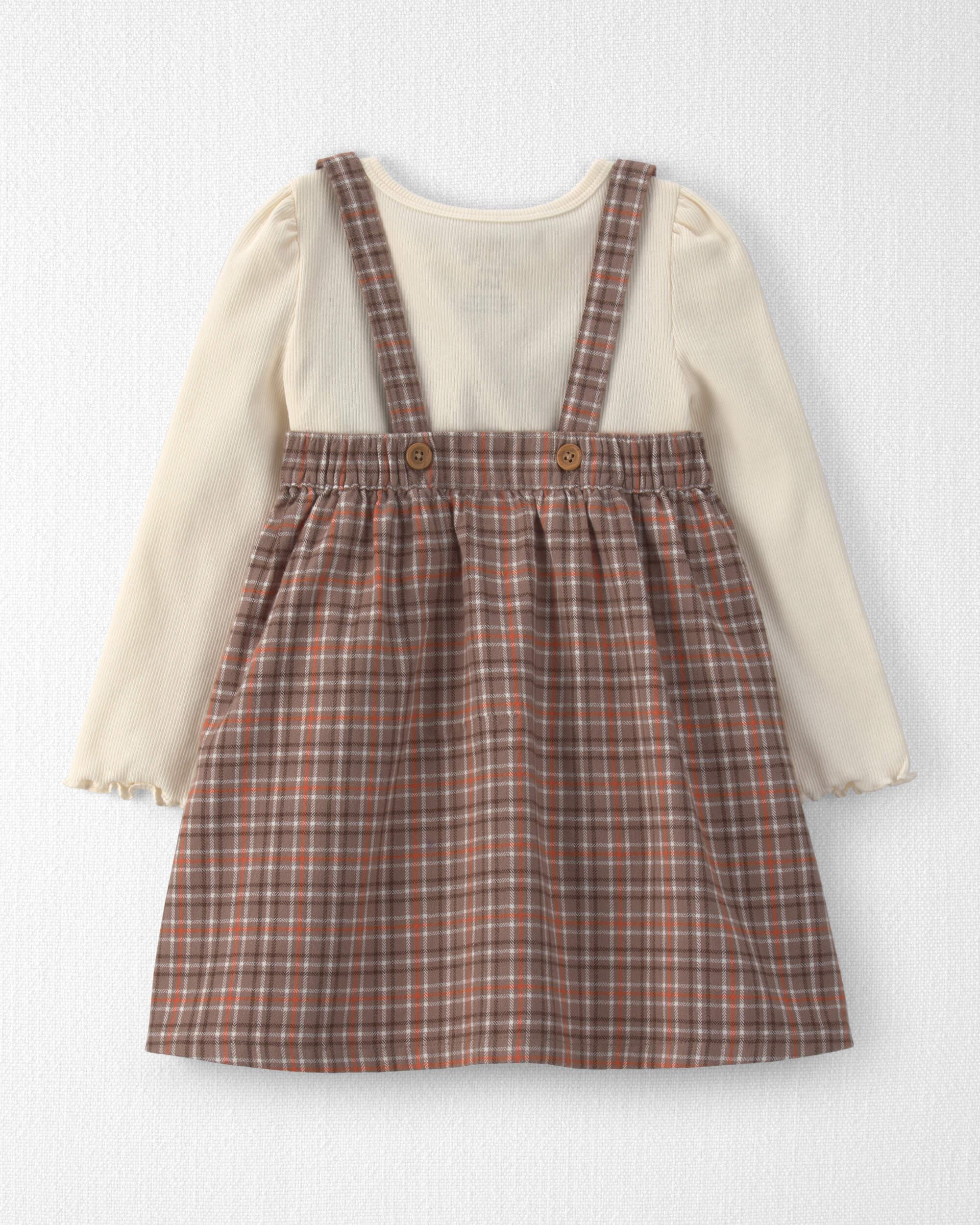 Toddler Girl 2-Piece Organic Cotton Herringbone Jumper Set