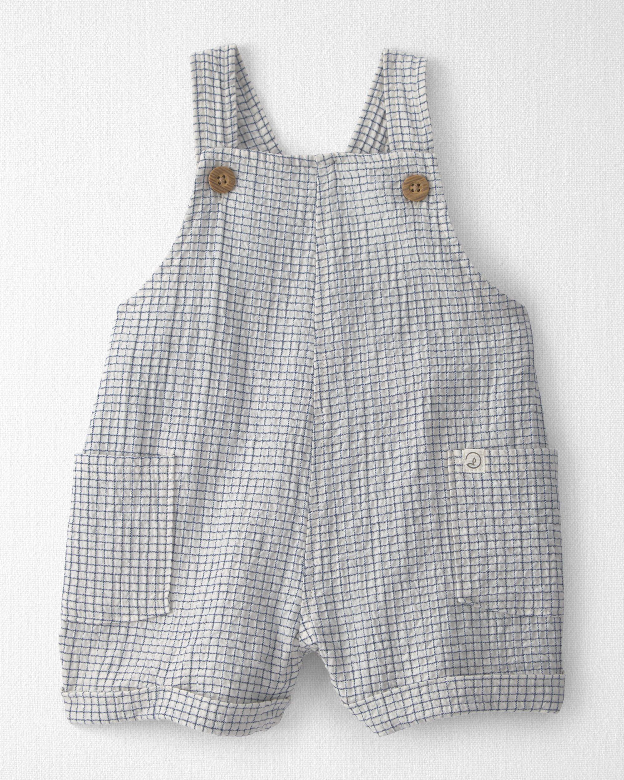Baby Organic Cotton Seersucker Gauze Shortalls