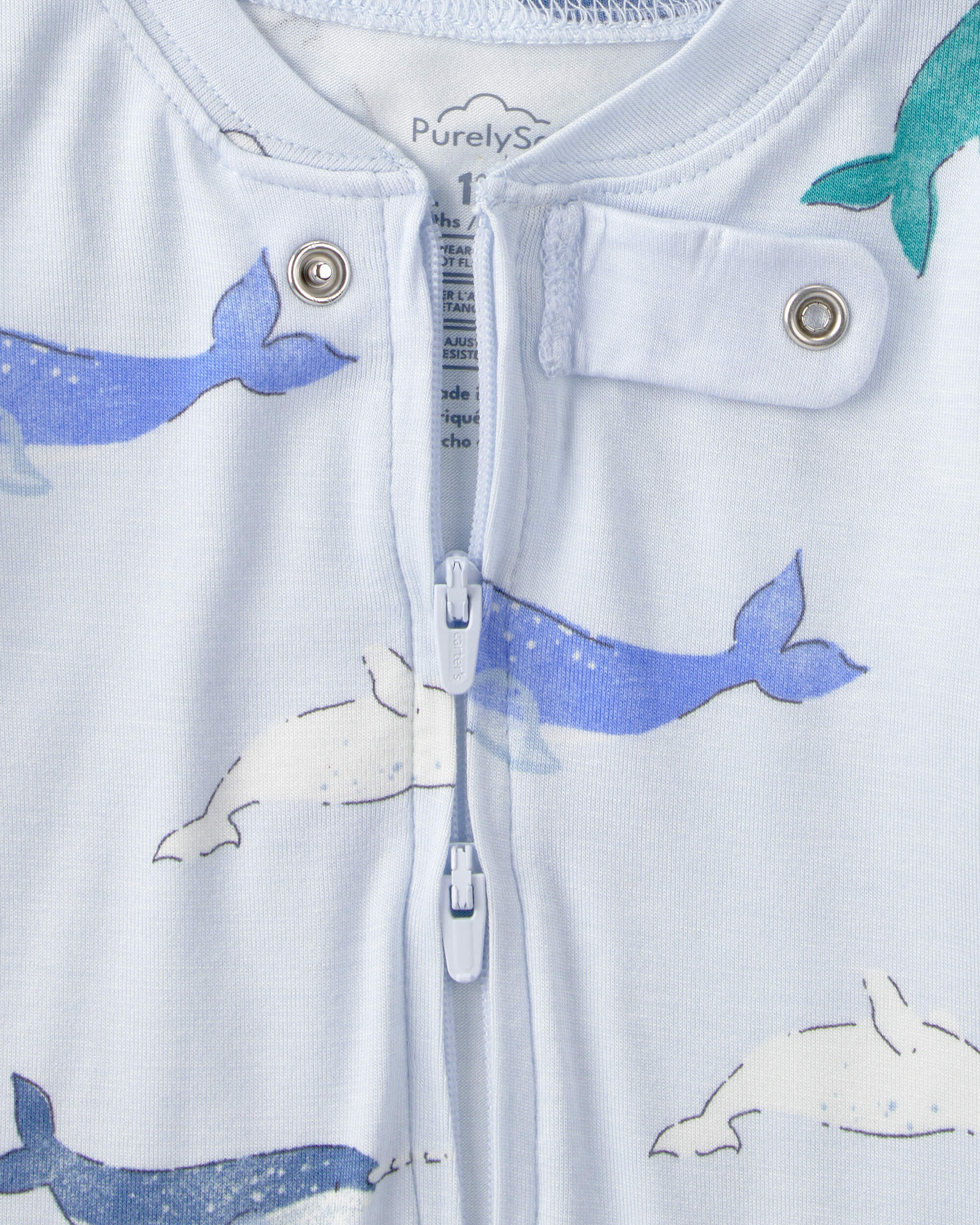 Baby Whale PurelySoft Snug Fit 1-Piece Pyjama - Blue