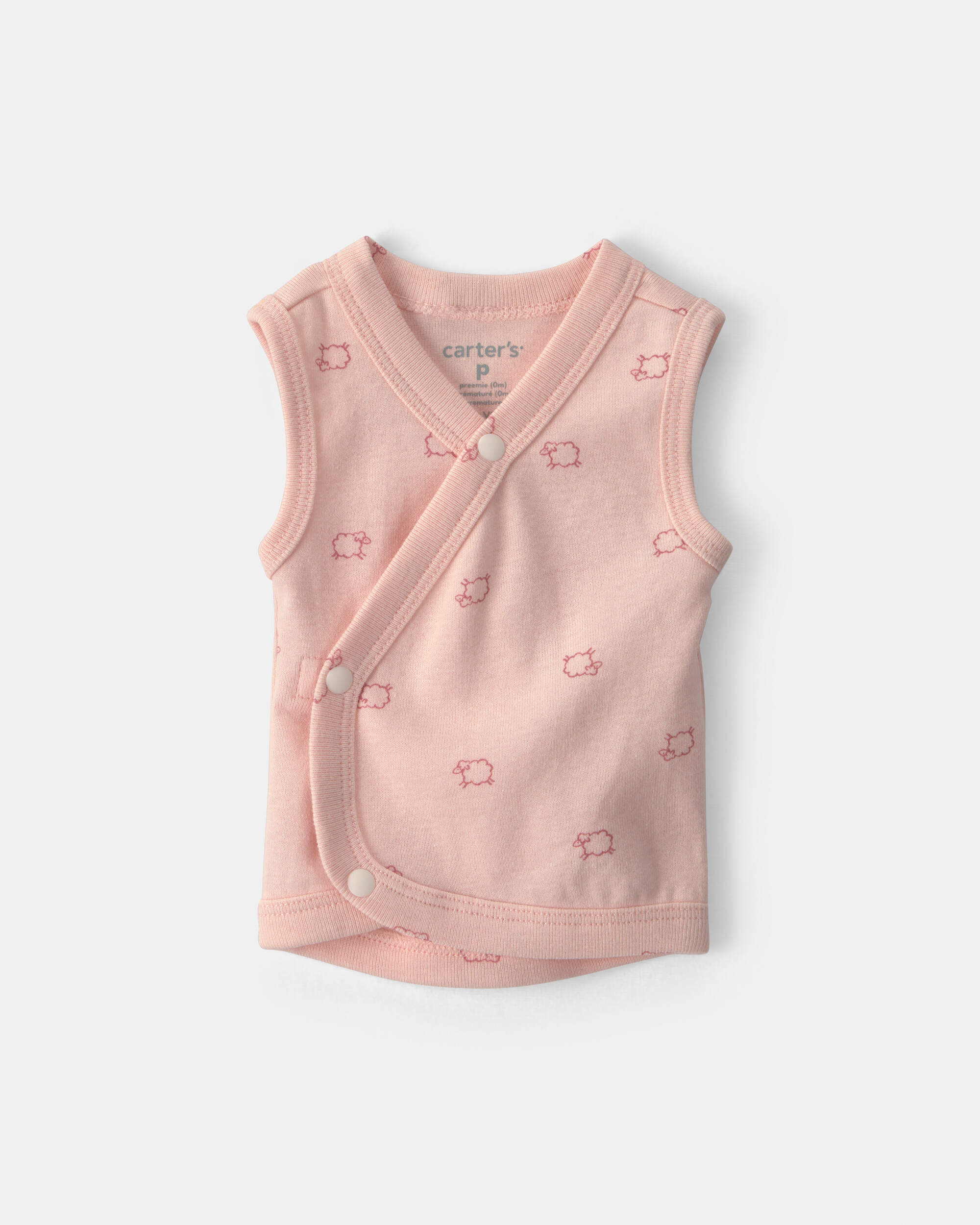 Baby Girl Sheep Side-Snap Tank - Pink