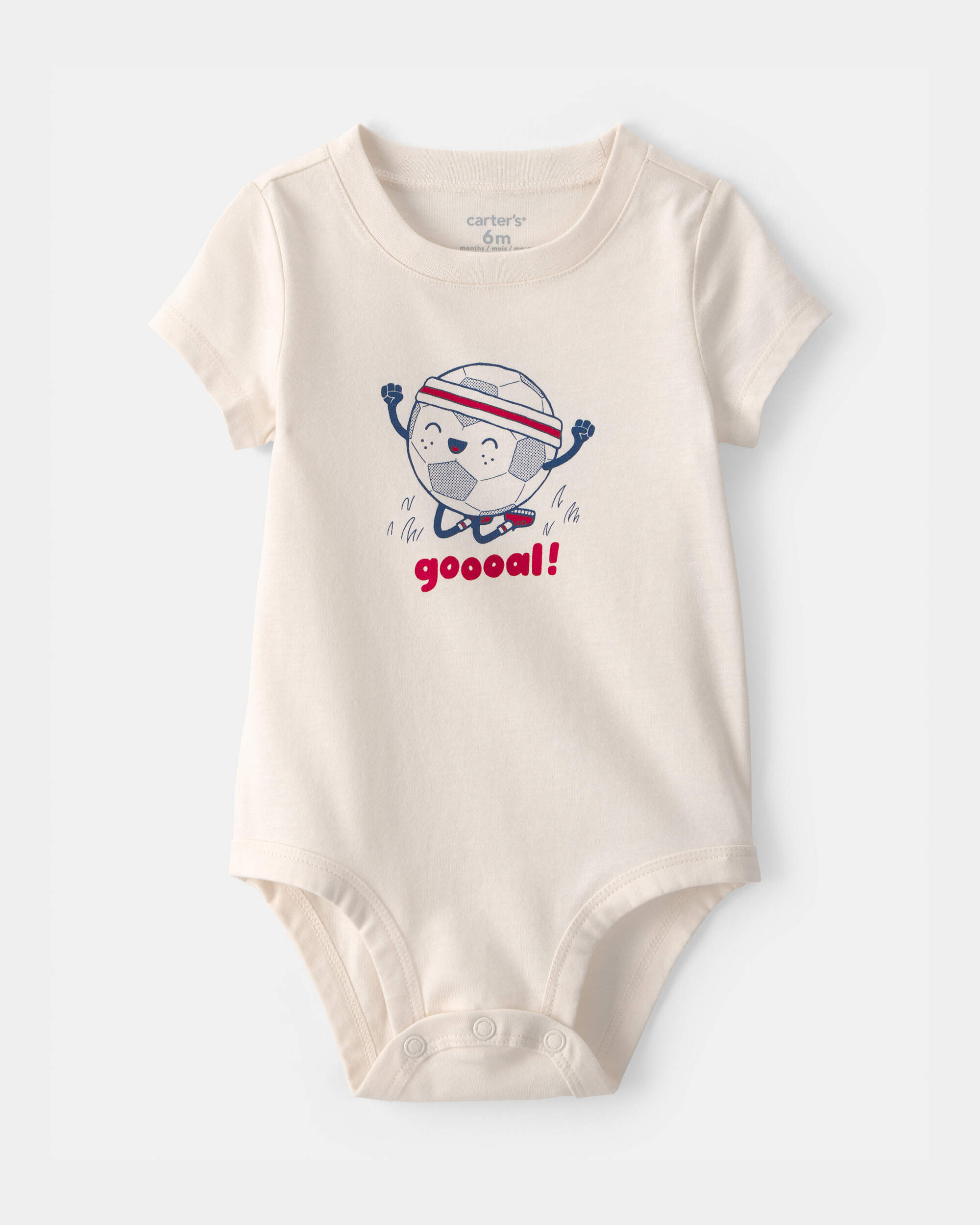 Baby Soccer Ball Graphic Bodysuit - Ivory