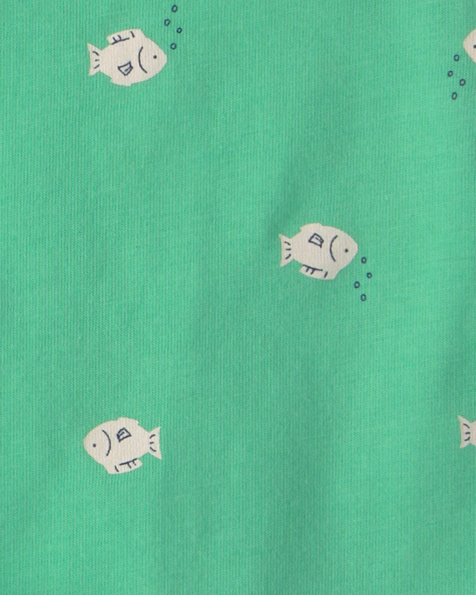 Baby Boy 3-Piece Shark Top, Bodysuit & Short Set - Green/Ivory