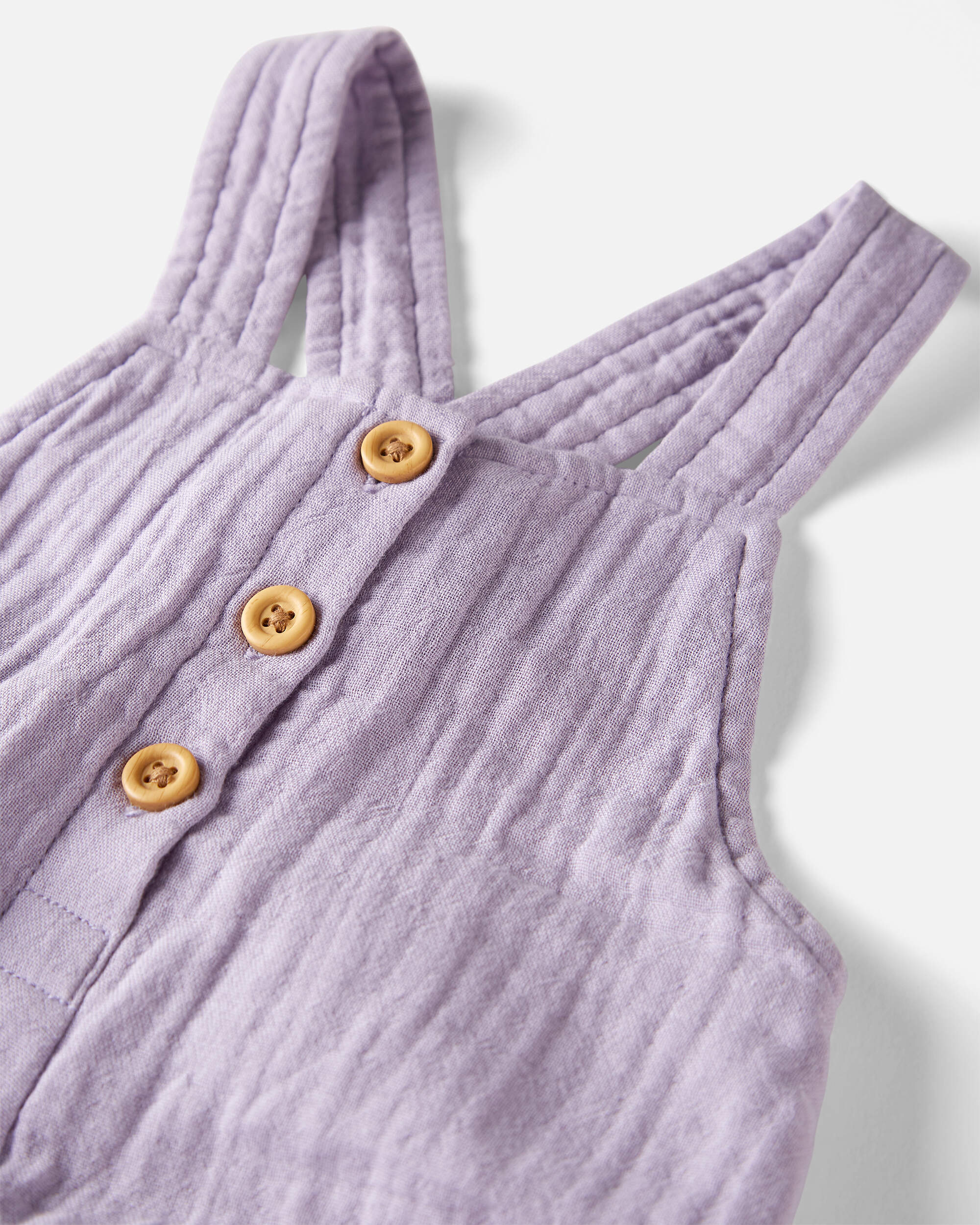 Baby Organic Cotton Gauze Overalls Lilac
