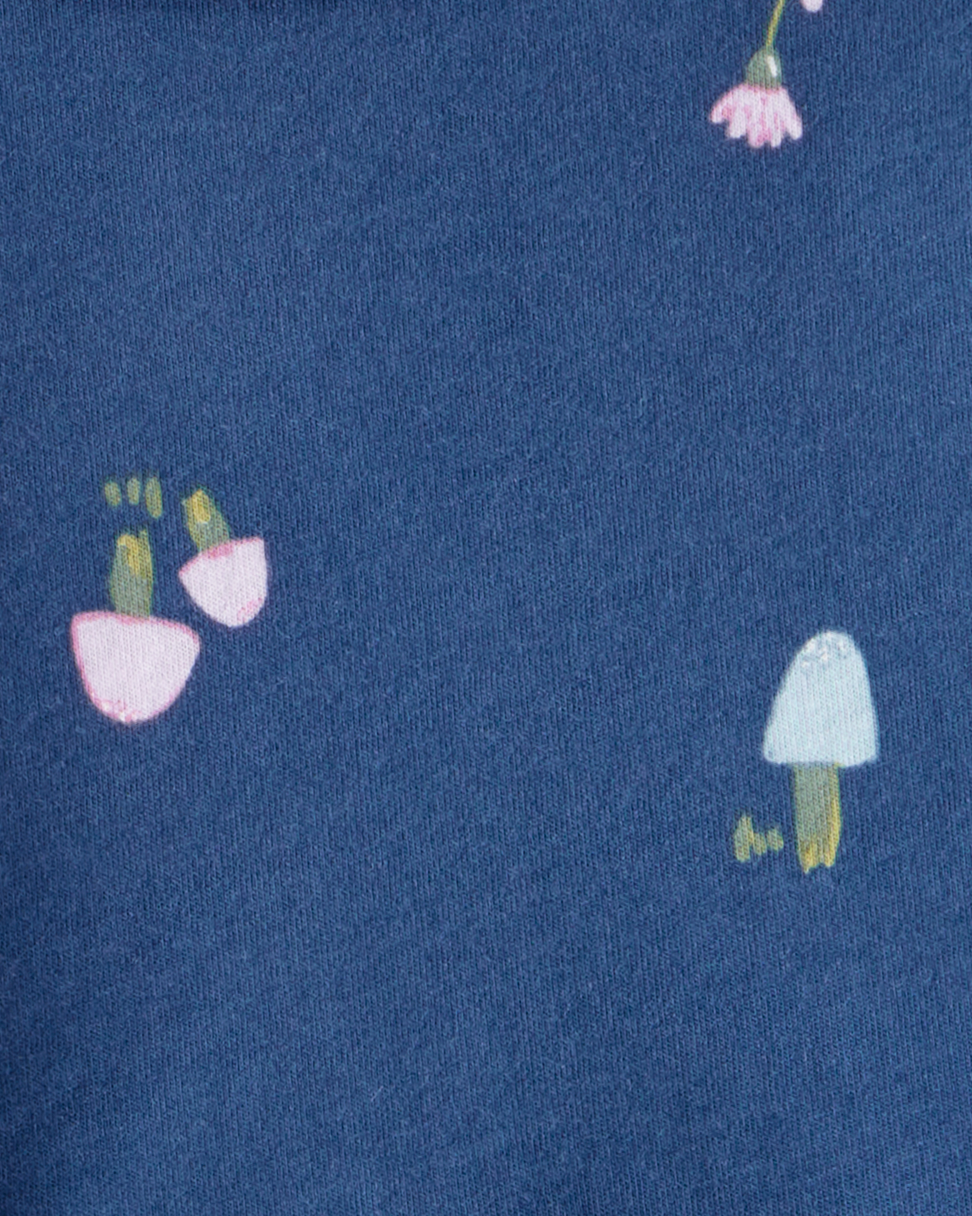 Toddler Girl Mushroom Print Long-Sleeve Cotton Dress - Blue