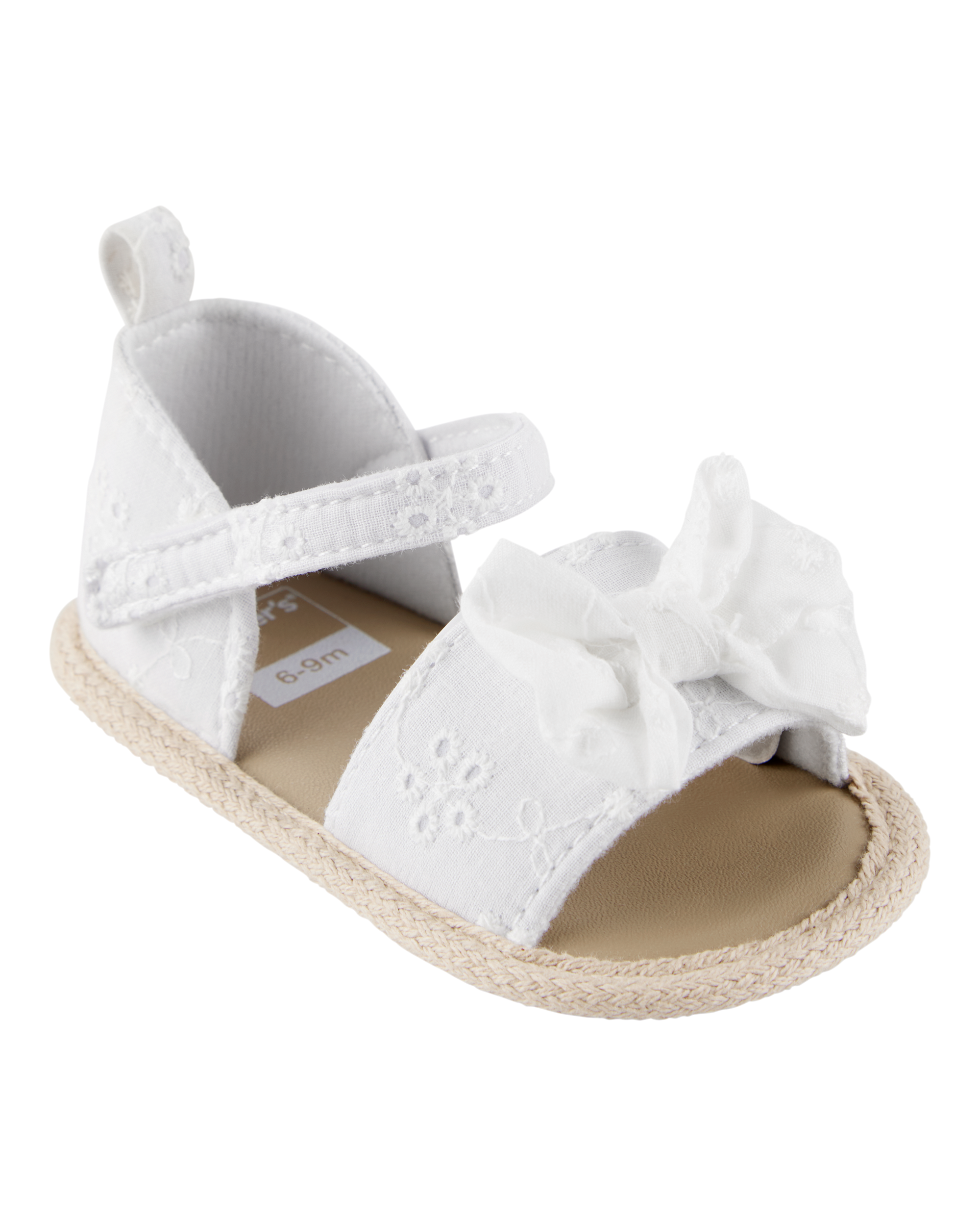 Baby Eyelet Sandals - White