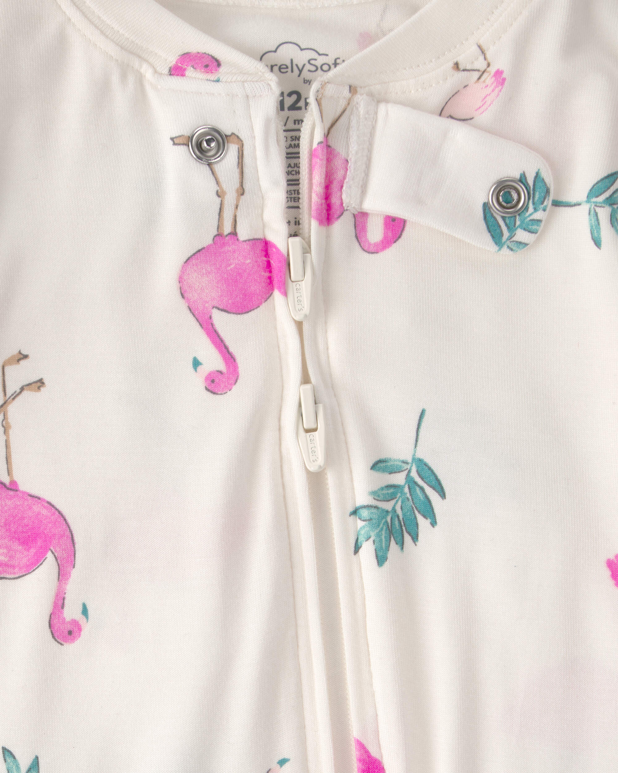 Baby Girl Flamingo PurelySoft Snug Fit 1-Piece Pyjama - Ivory