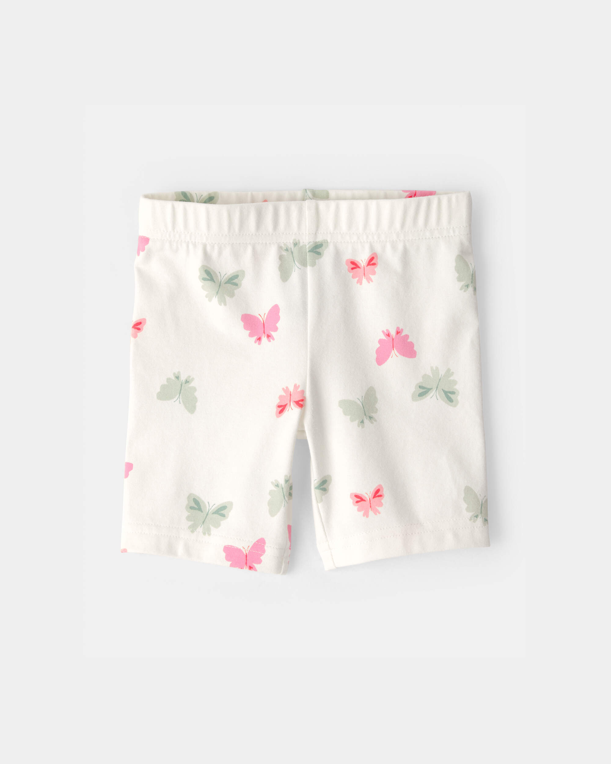 Toddler Girl Butterfly Bike Shorts - Ivory