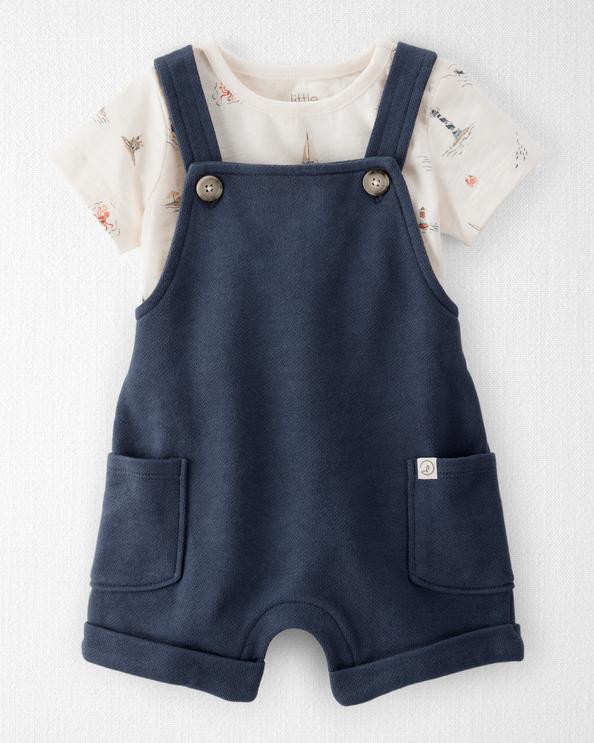 Baby 2-Piece Organic Cotton Shortall Set