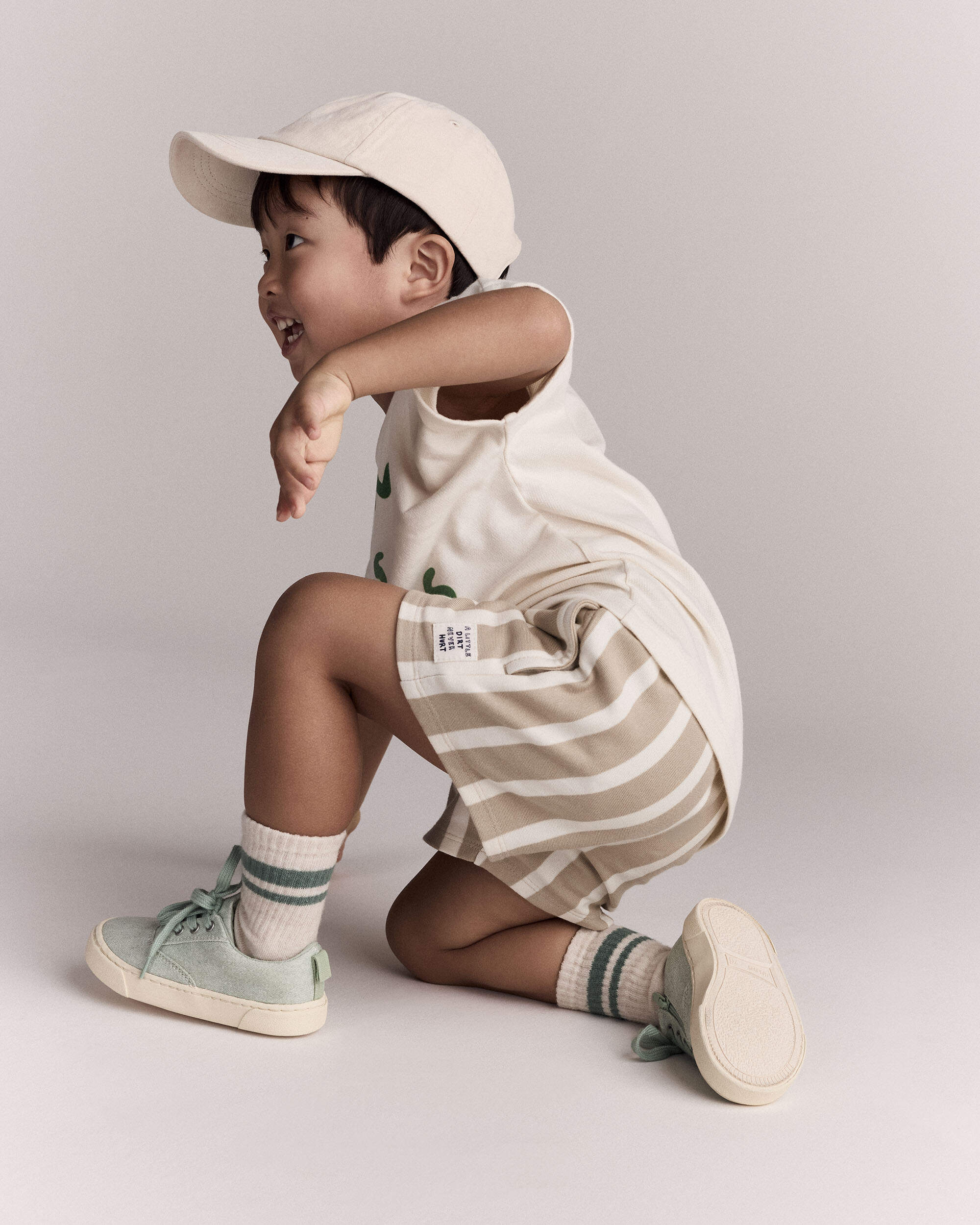 Toddler City Park™ Shorts Stripes - Khaki/Cream