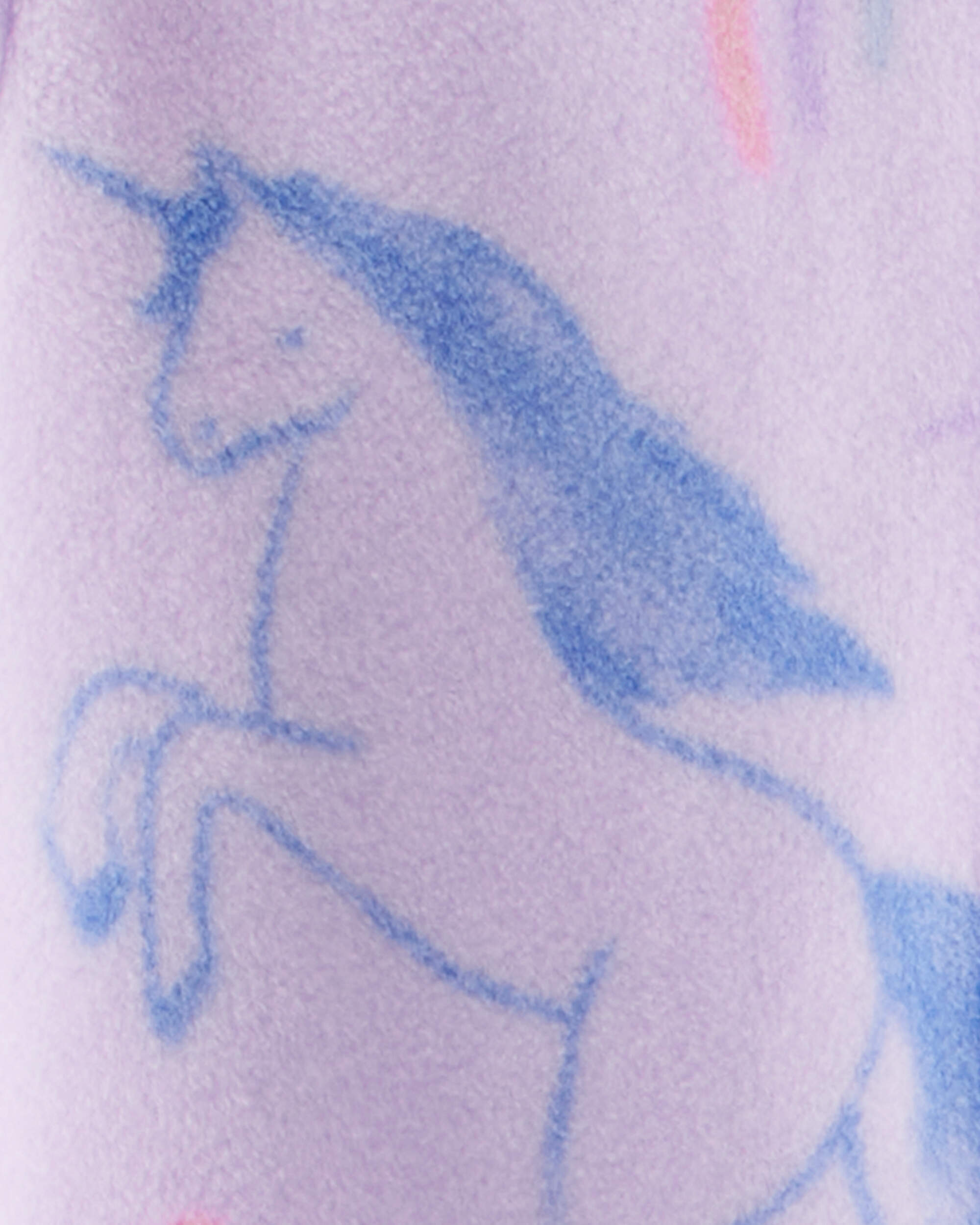 Toddler Girl Unicorn Print Loose Fit Long-Sleeve 2-Way Zip 1-Piece pyjamas - Purple