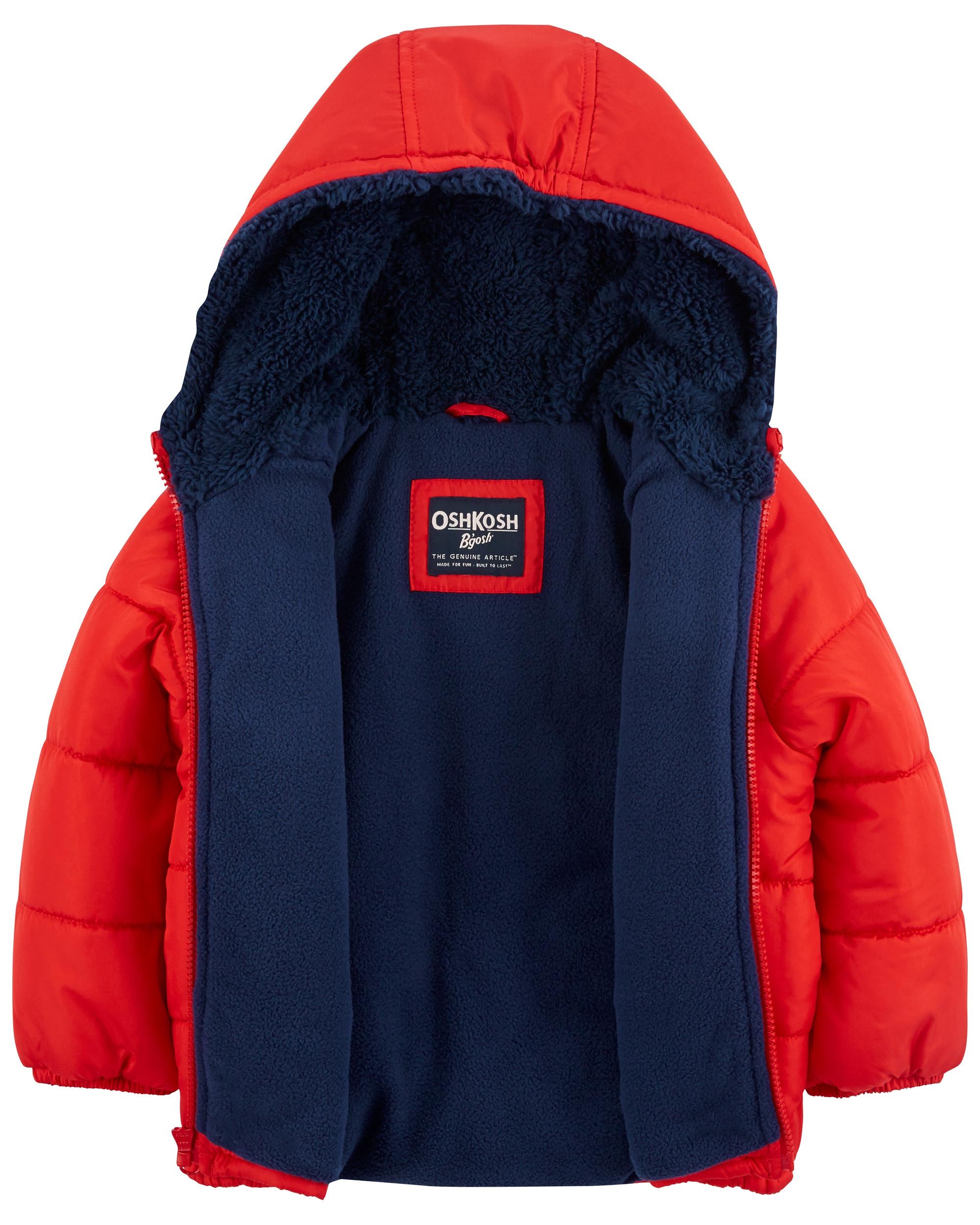 Boys red puffer jacket sale