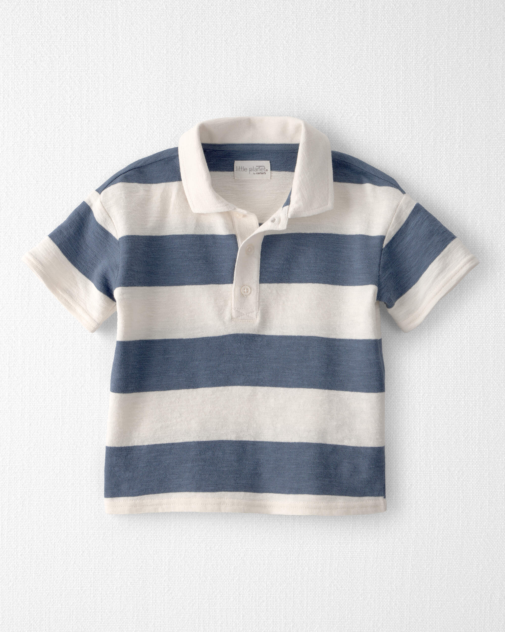 Toddler Boy Collared Shirt Made with Organic Cotton Stripes