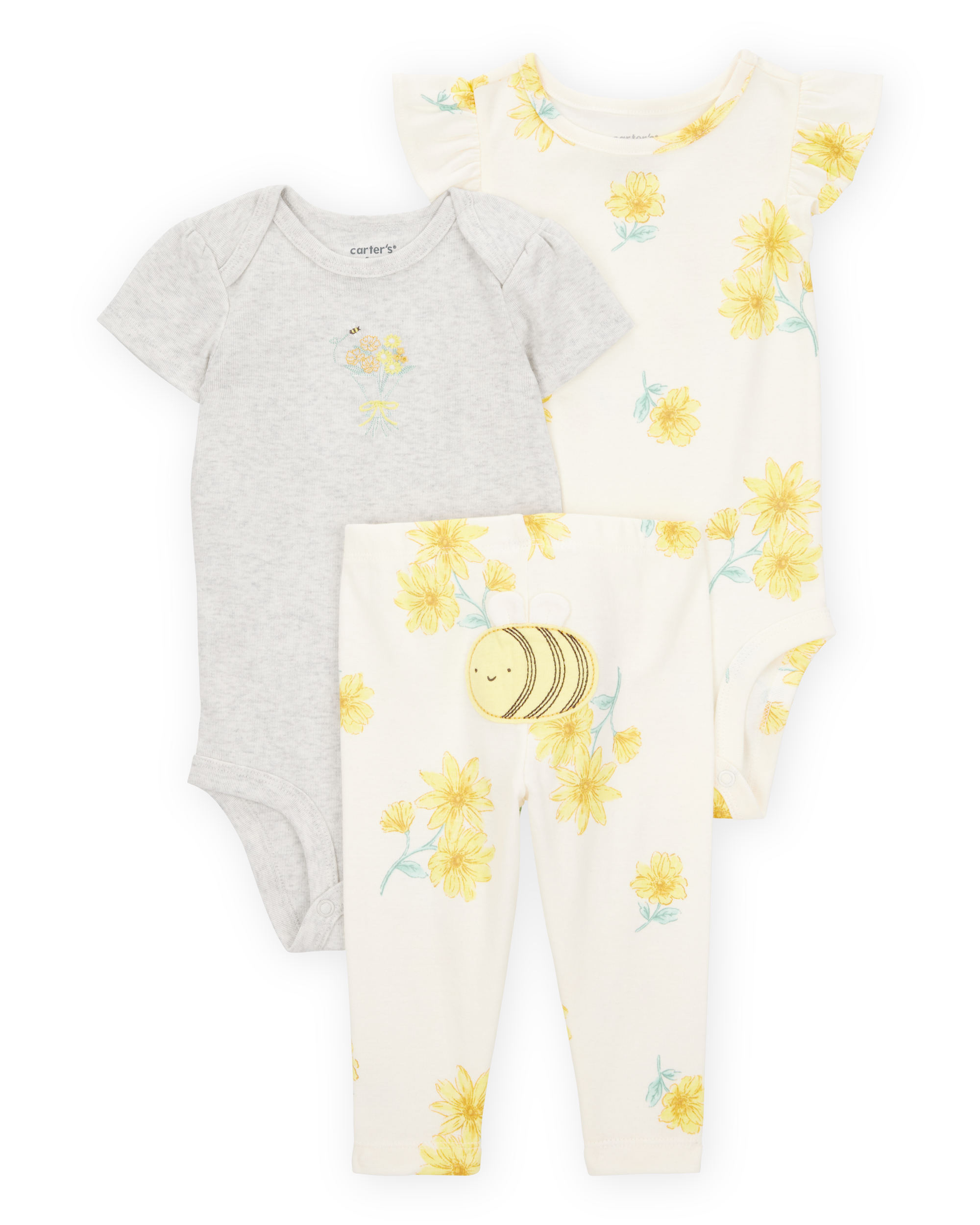 Baby 3-Piece Bee Little Character Set® - Cream/Yellow