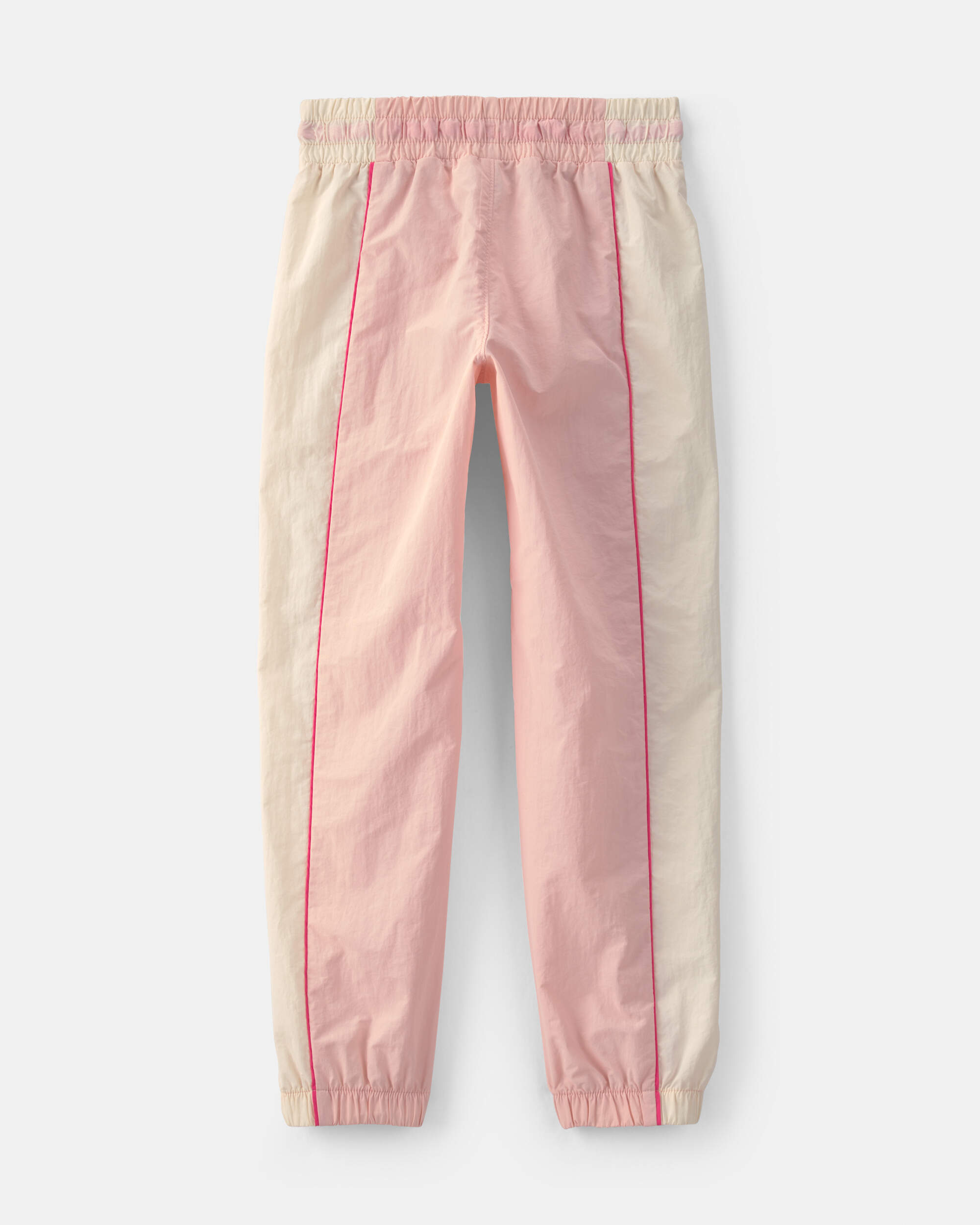 Girls Striped Drawstring Joggers - Pink