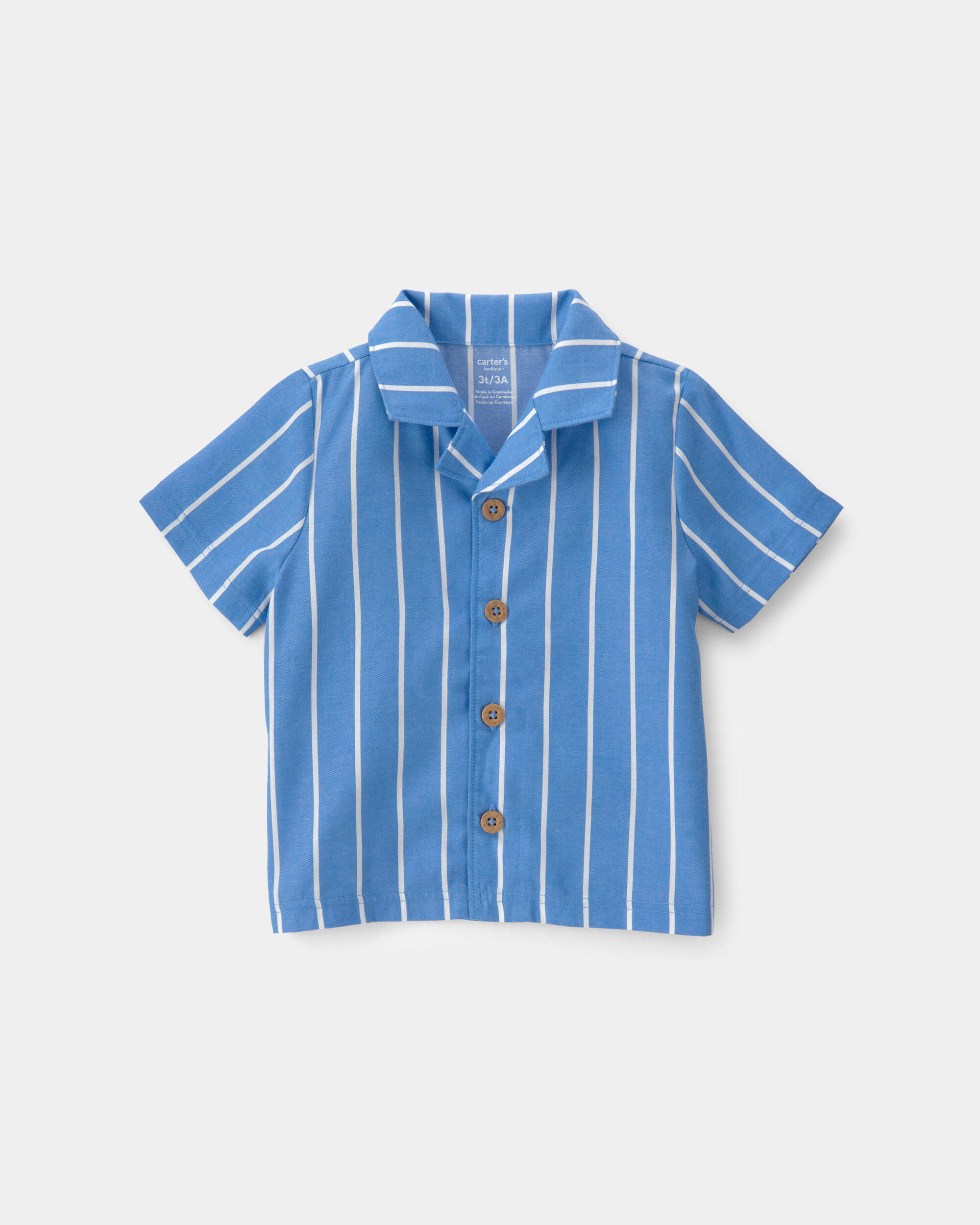 Toddler Boy Striped Loose Fit 2-Piece Pyjama Set - Blue