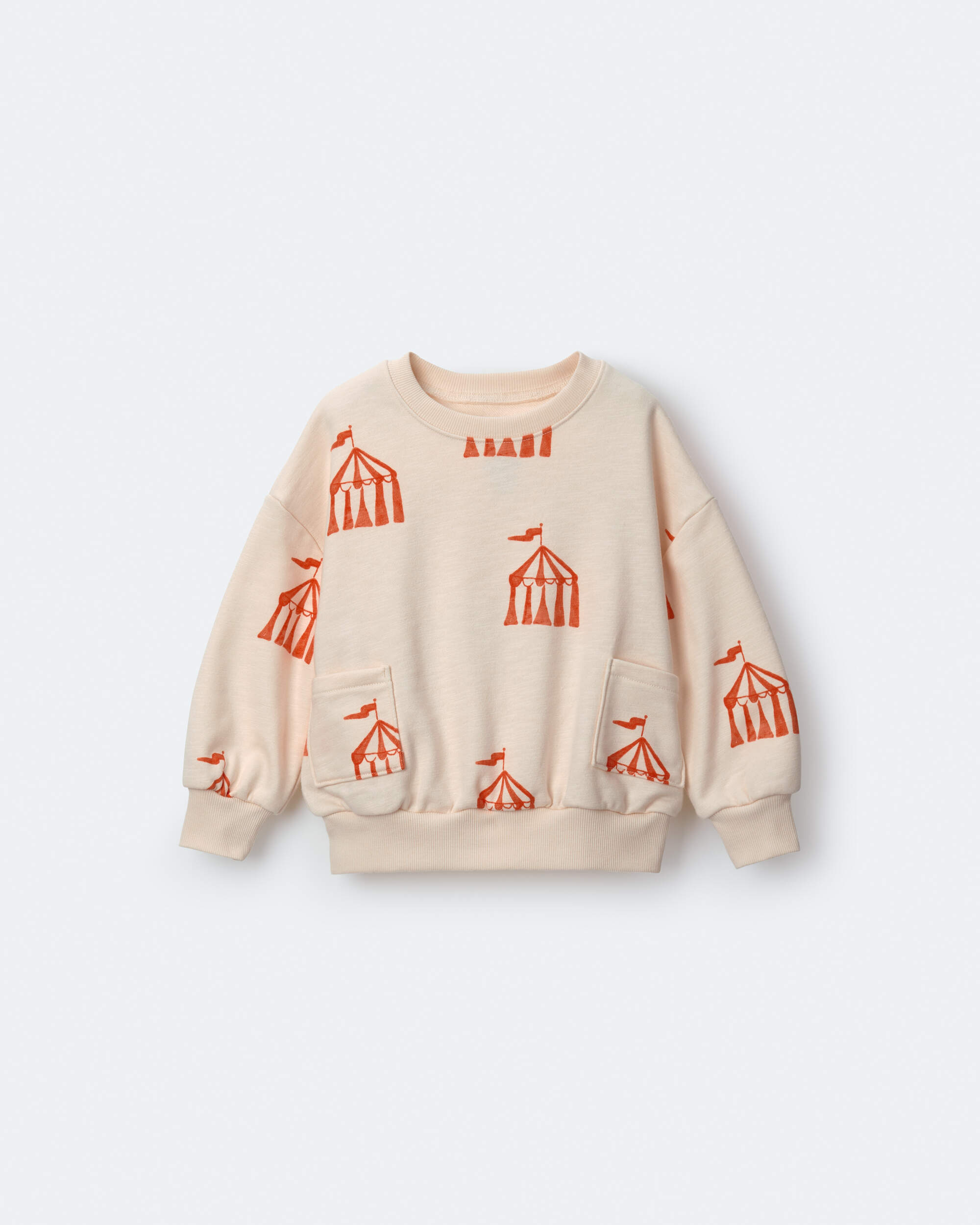Toddler Otter Sweatshirt™ with Pockets Big Top Print - Cream