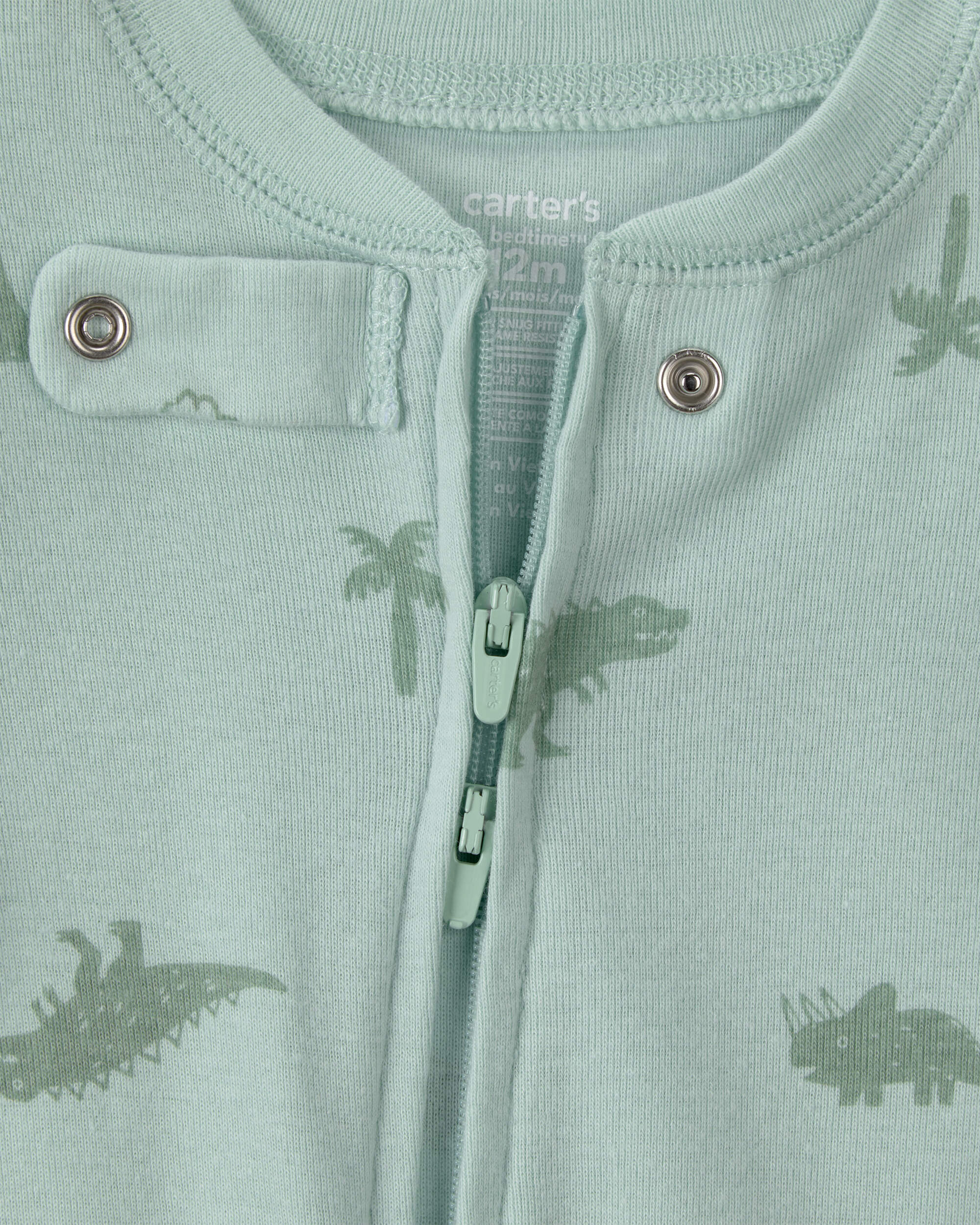 Baby Dinosaur 100% Cotton Snug Fit 1-Piece Pyjama - Green