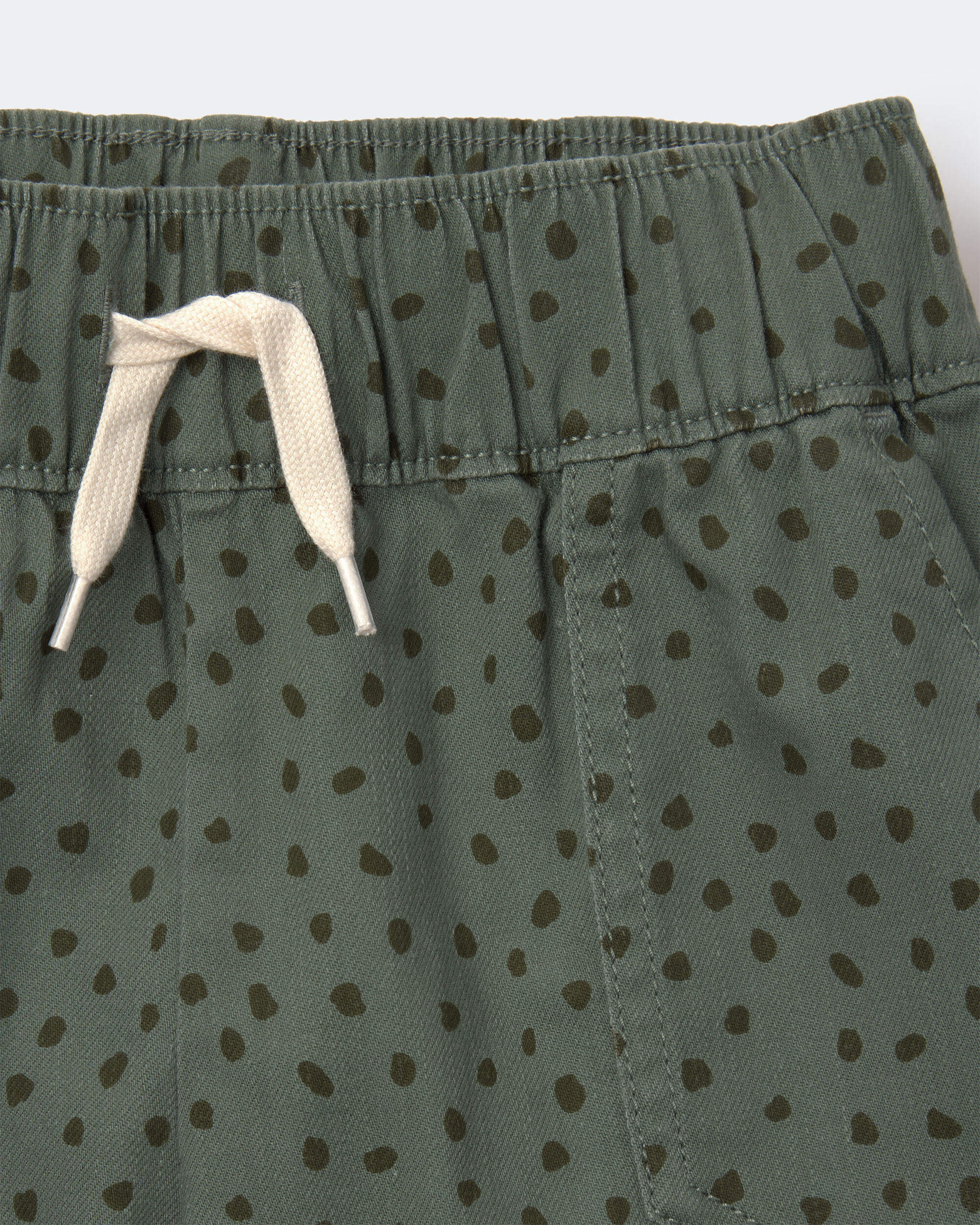 Toddler Standard Short with Pockets Dot Print- Olive