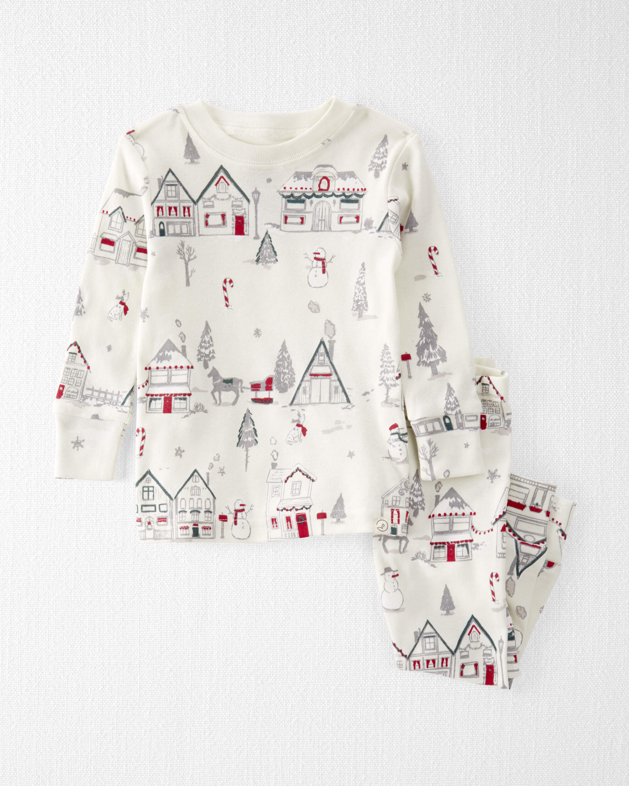 Baby Organic Cotton Pyjamas Set Winter Village
