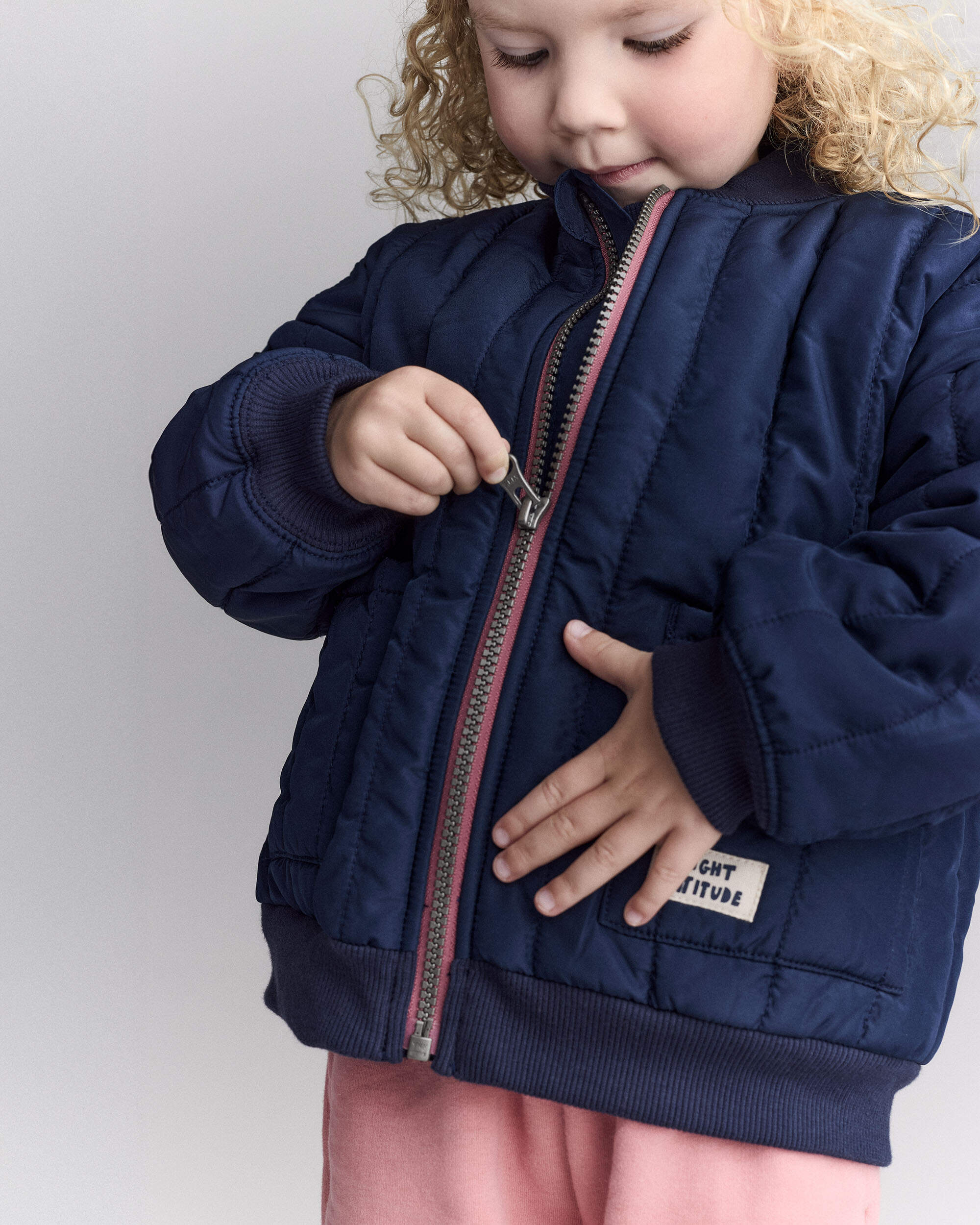 Toddler Quilted Bomber Jacket - Navy