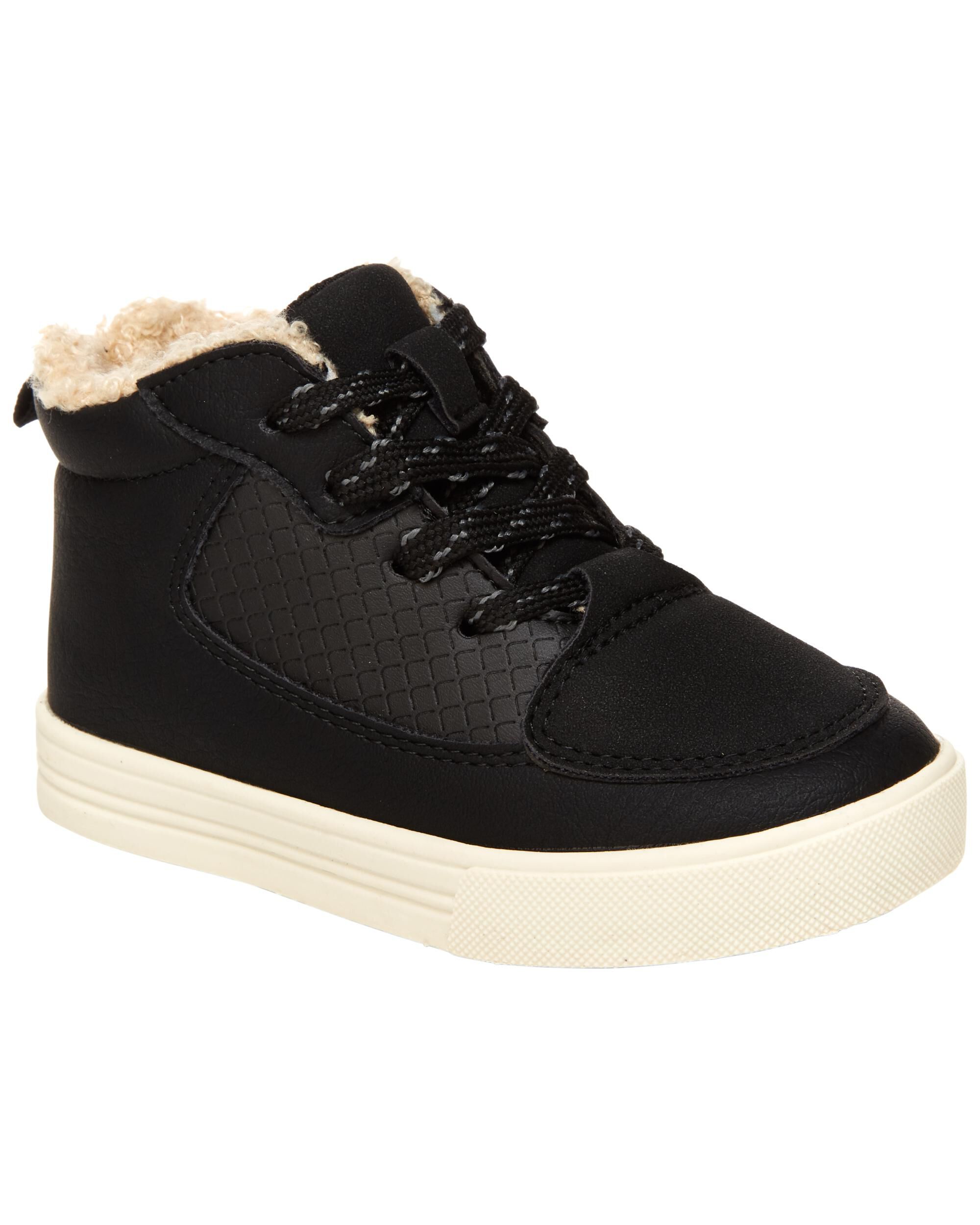 Toddler Sherpa Detail Lace-Up Sneakers