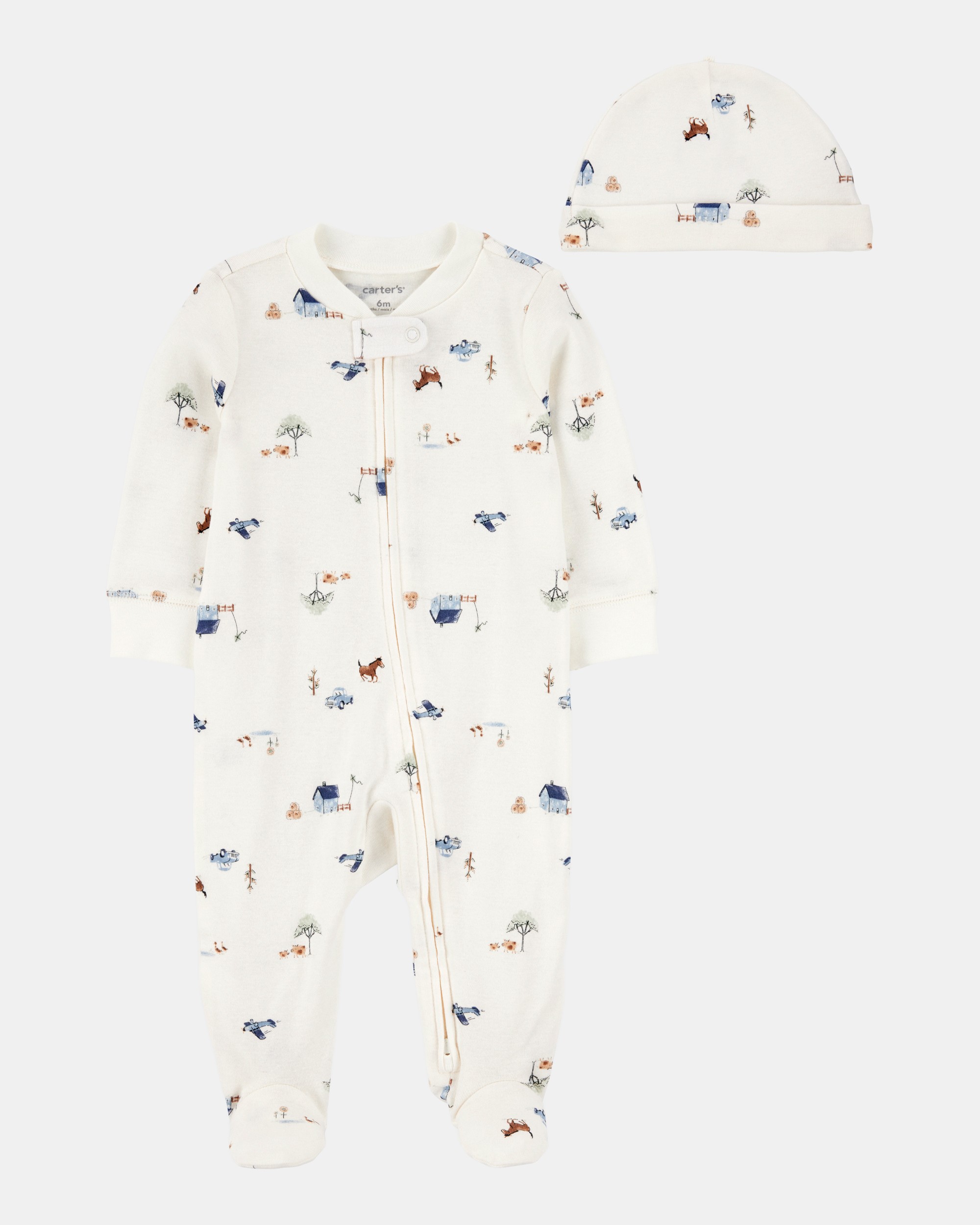 Baby 2-Piece 2-Way Zip Sleeper & Cap Set