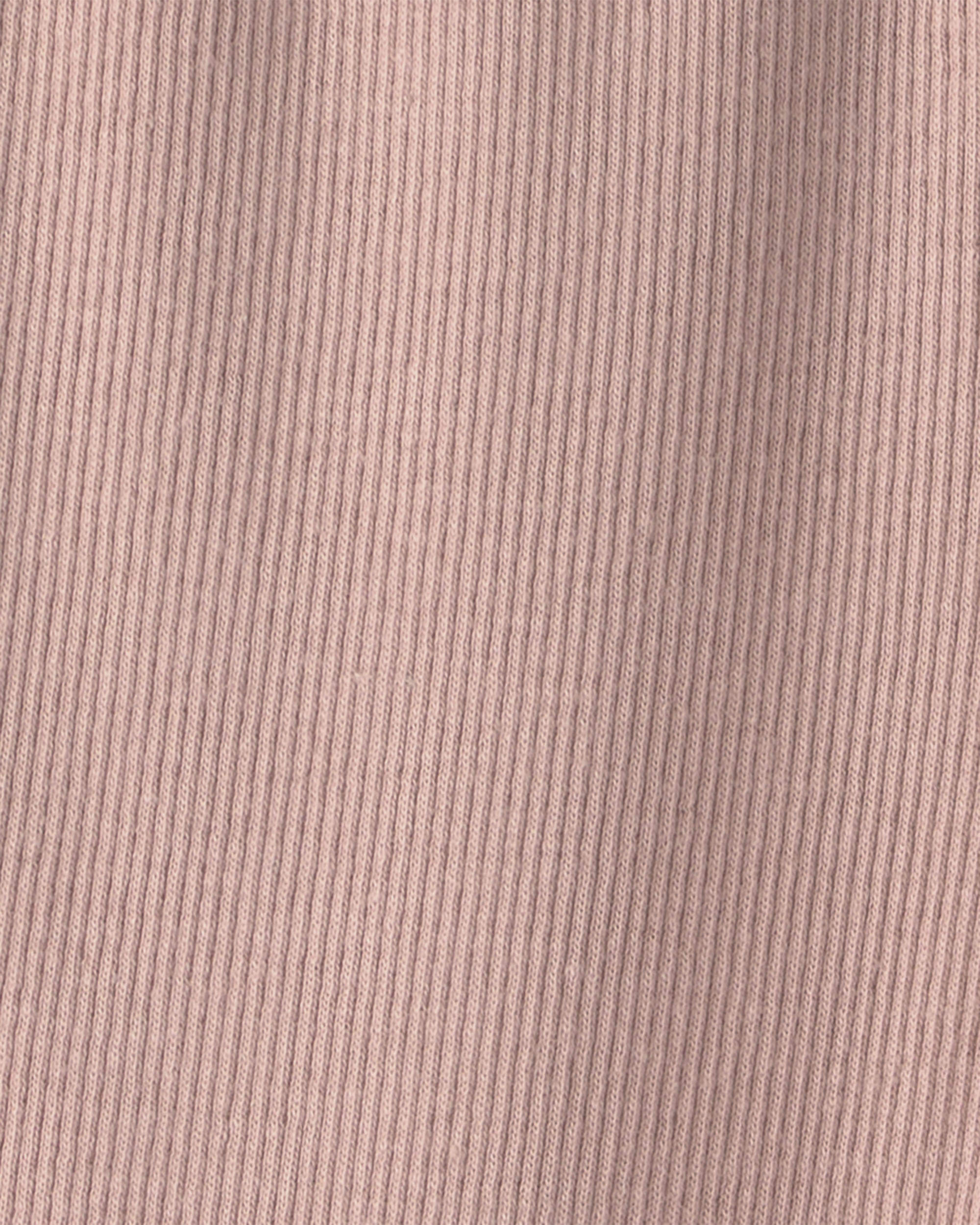 Baby Girl Organic Cotton Rib Footed Pants