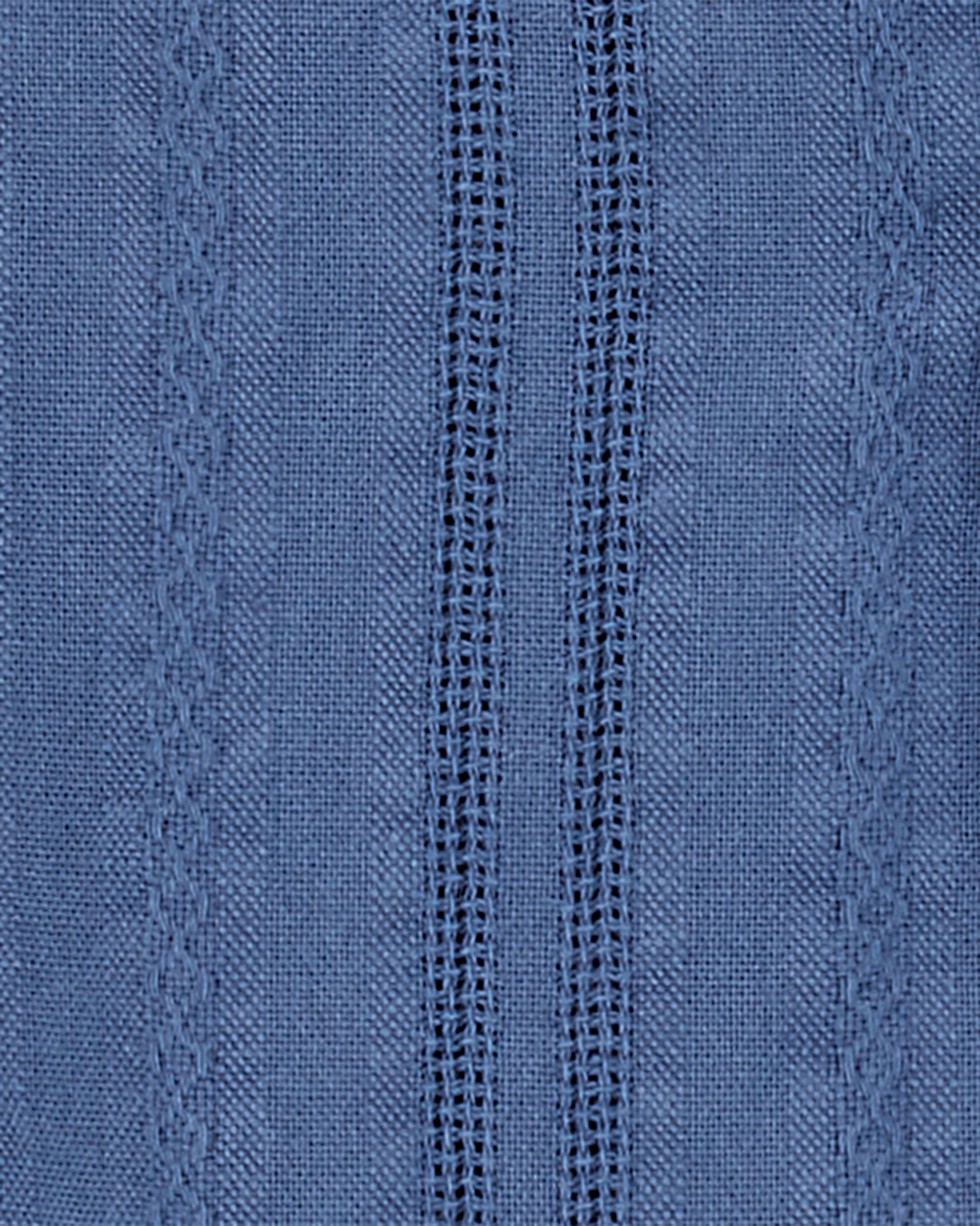 Baby Button-Down Cotton Romper - Blue