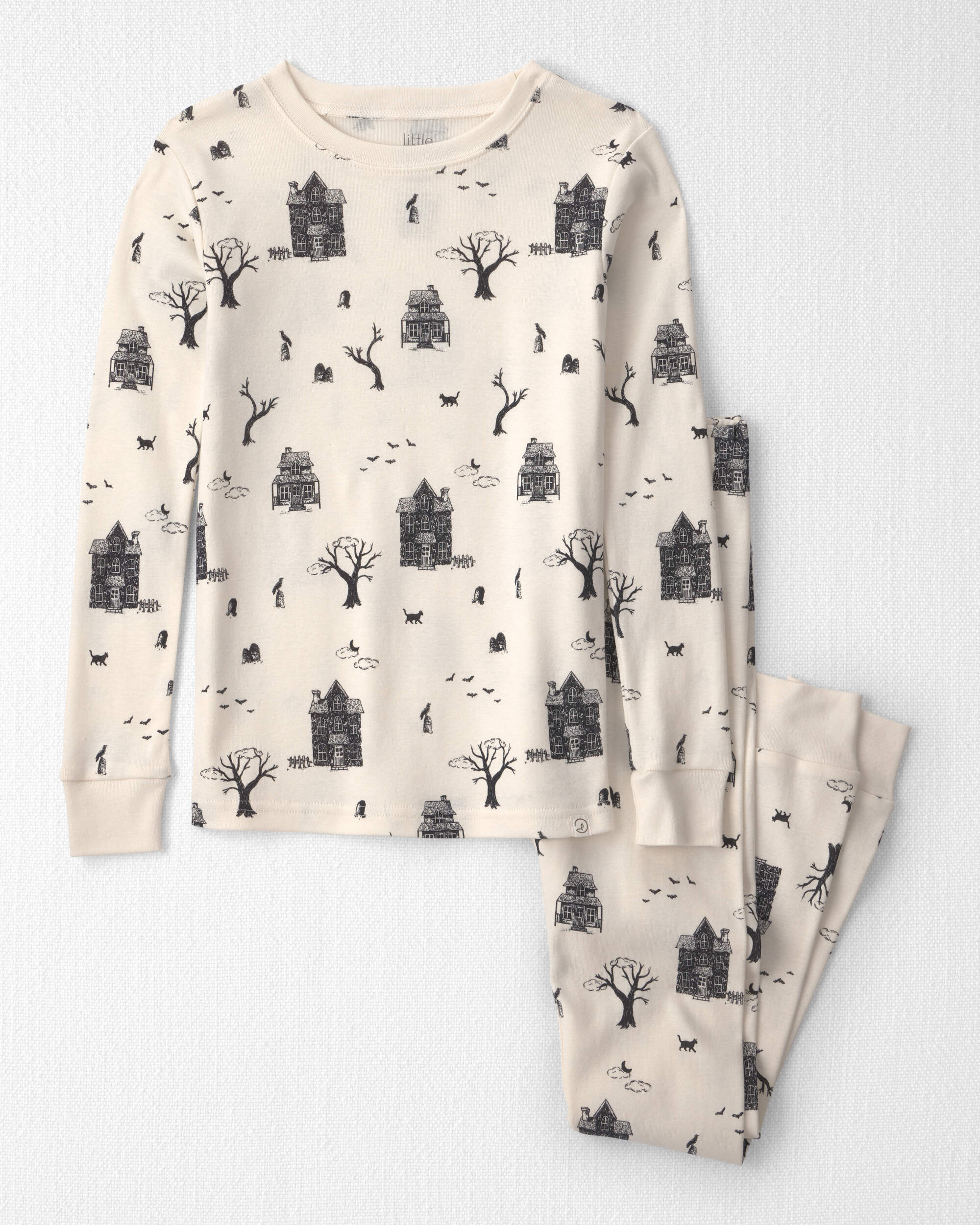 Kids 2-Piece Organic Cotton Pyjamas Spooky Village