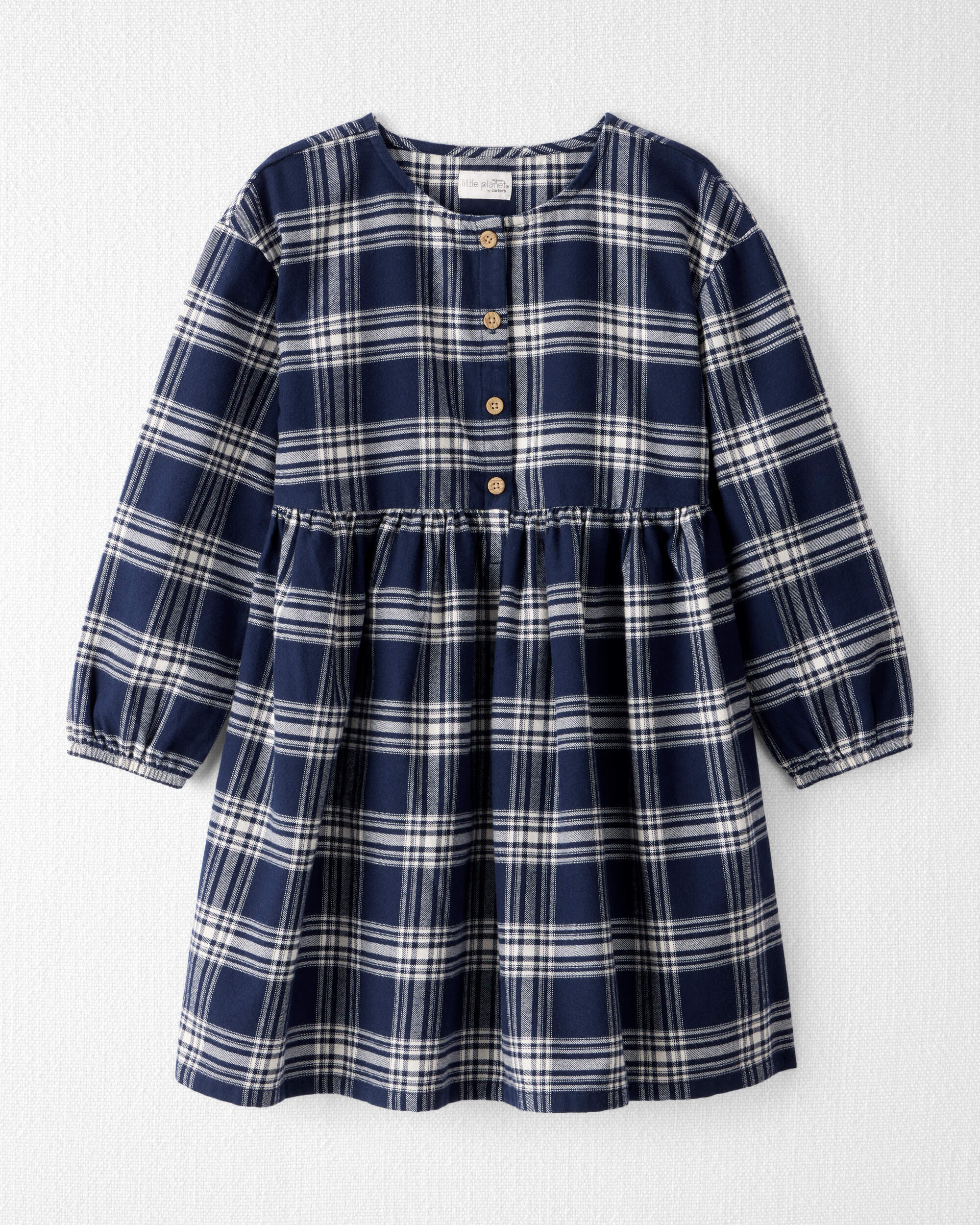 Girls Organic Cotton Flannel Dress