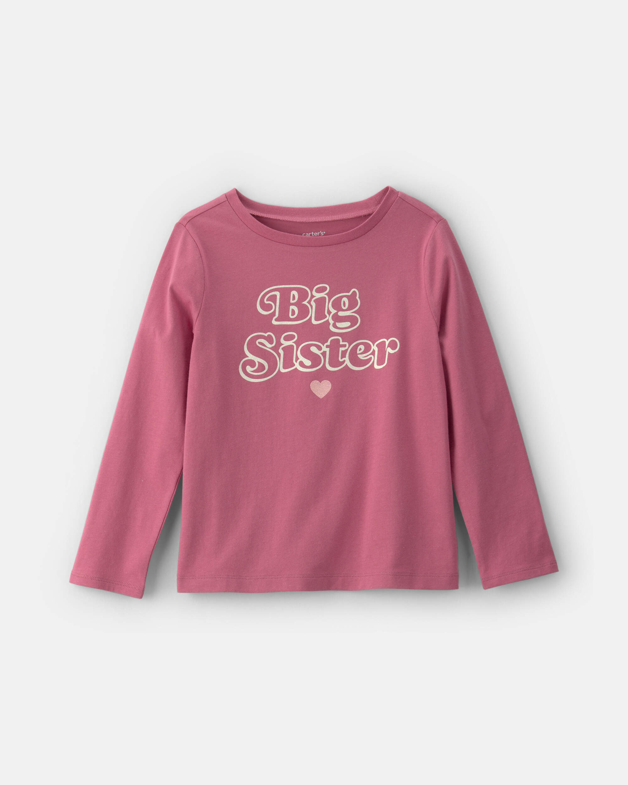 Girls 'Big Sister' Long-Sleeve Graphic Tee - Pink