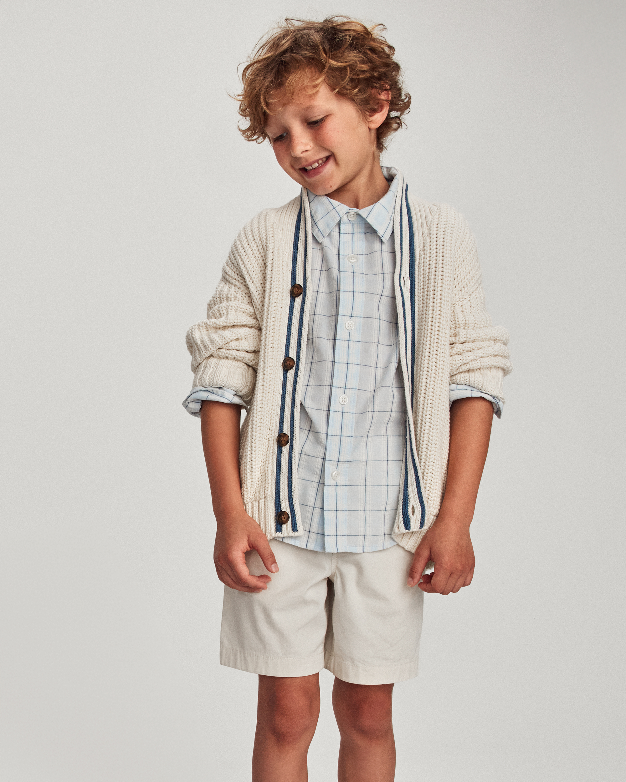 Boys Plaid Button-Down Shirt - Blue