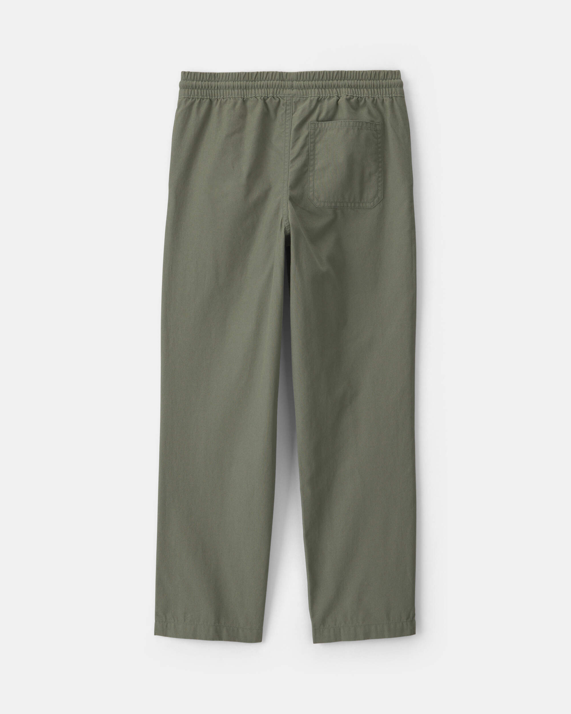 Boys Pull-On Canvas Pants - Olive Green