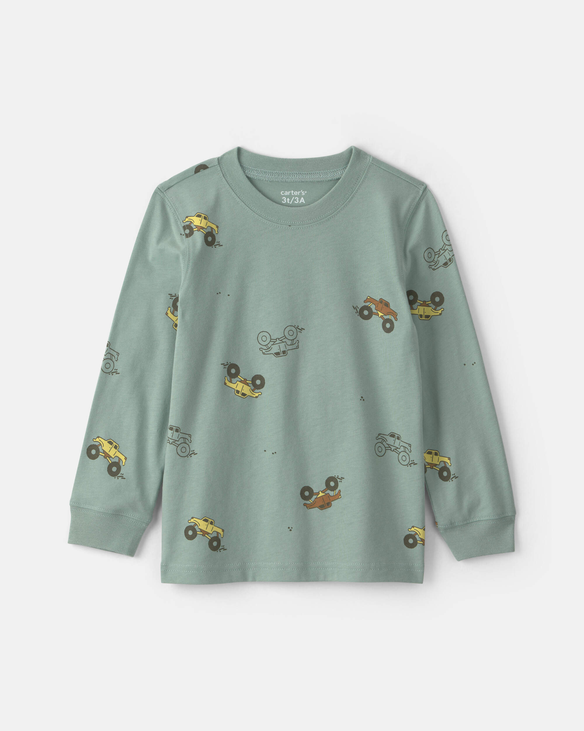 Toddler Boy Monster Truck Long-Sleeve T-Shirt - Green