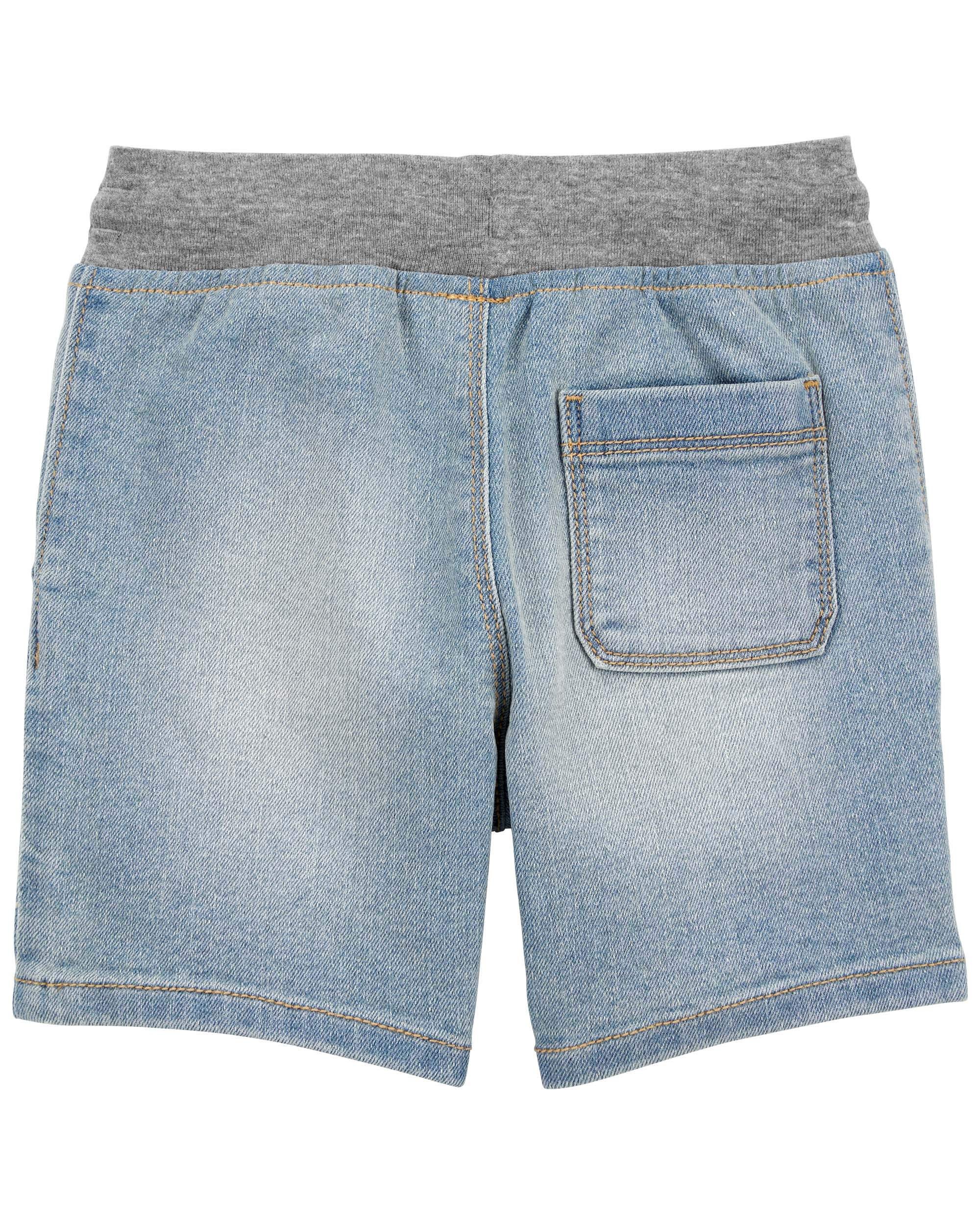 Drawstring blue jean shorts on sale