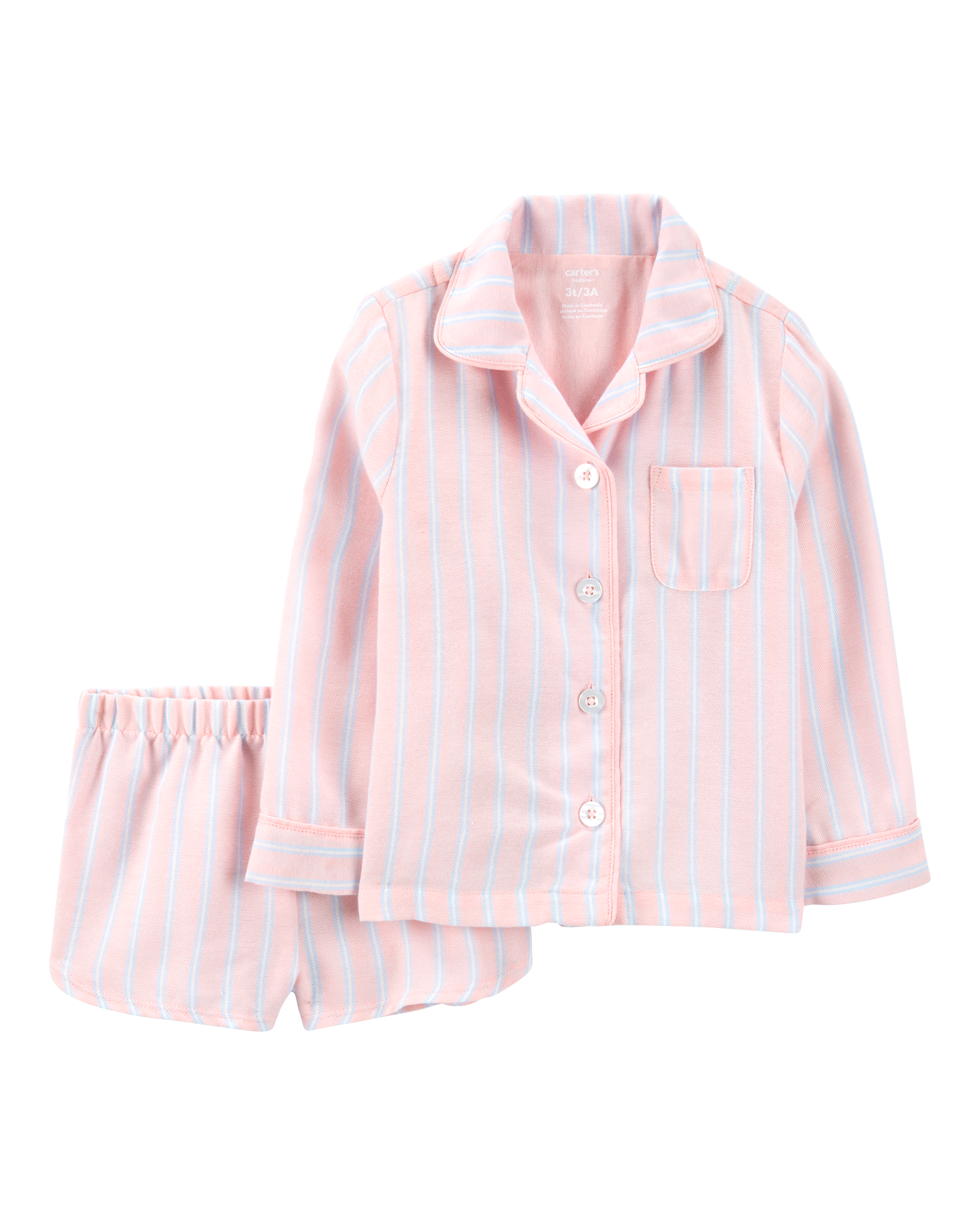 Toddler Striped Loose Fit 2-Piece Pyjamas - Purple