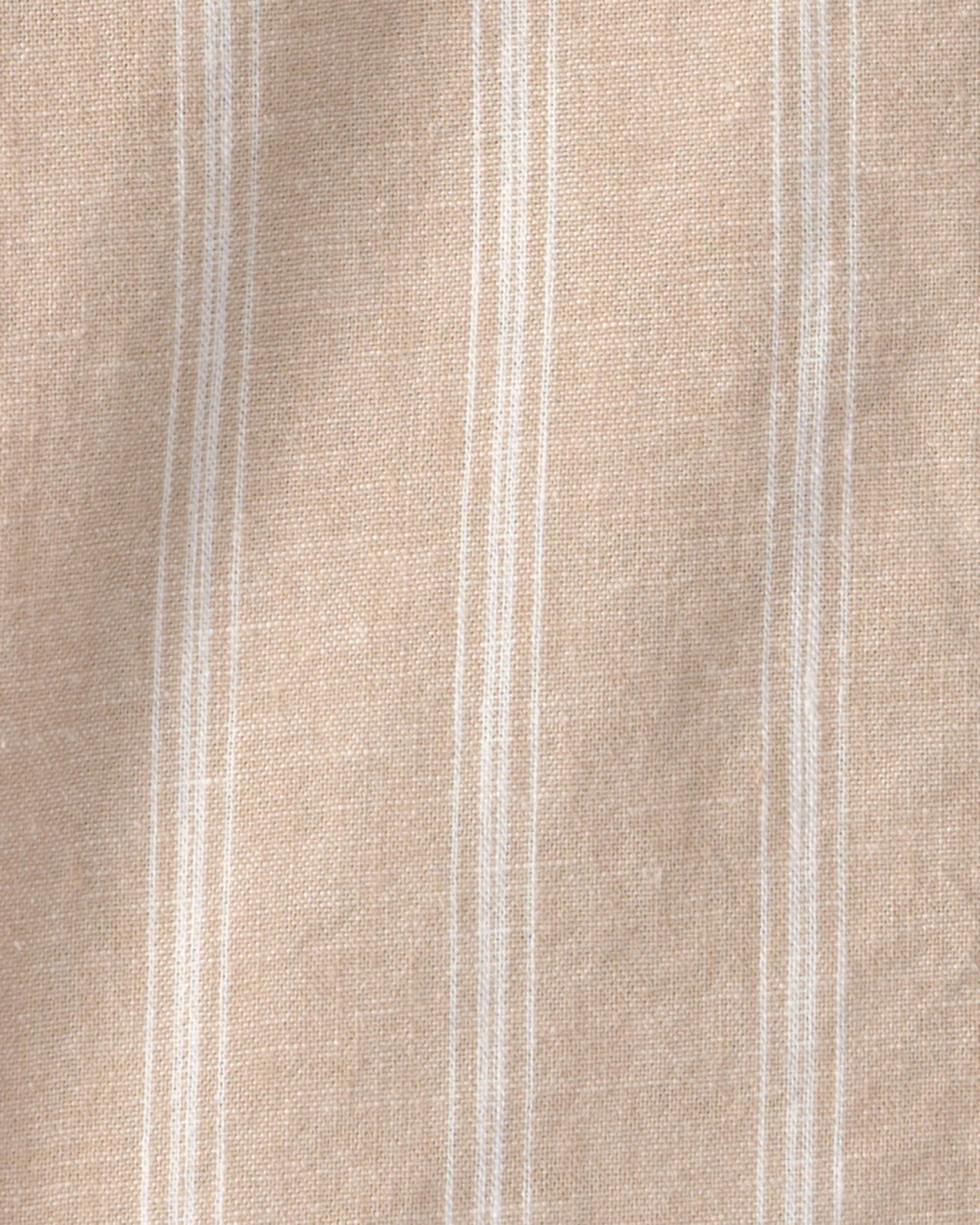 Toddler Boy Striped Linen Button-Down Shirt - Brown