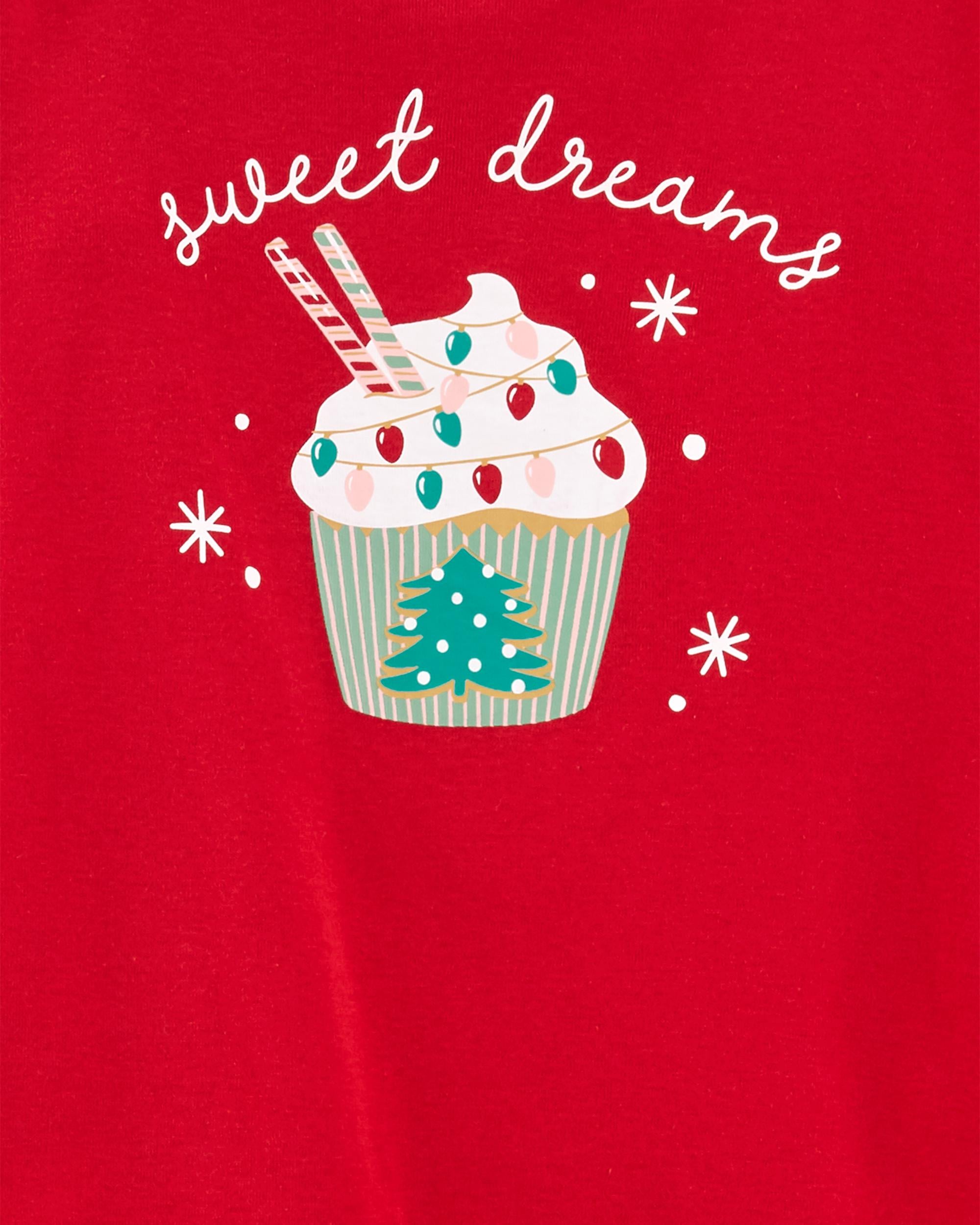 Red Pink 2 Piece Cupcake Fleece Pyjamas Carter s Oshkosh Canada
