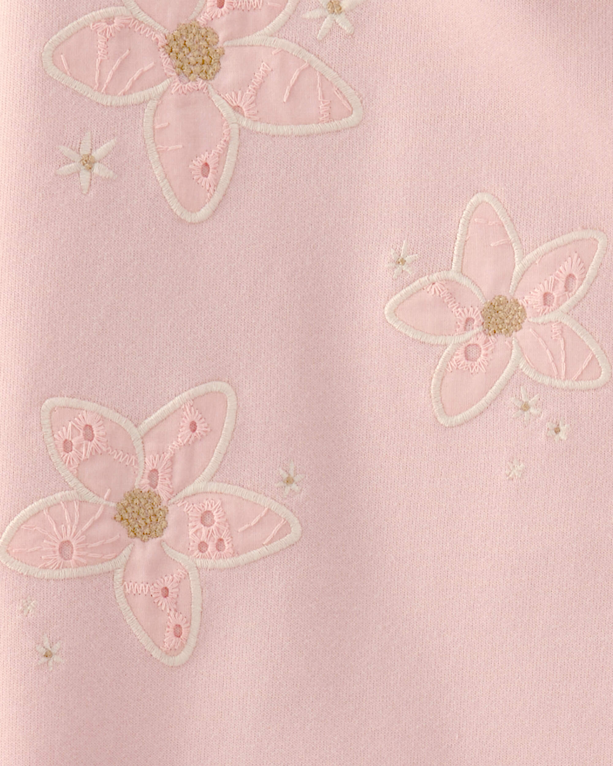 Girls Floral French Terry Pullover Sweatshirt - Pink