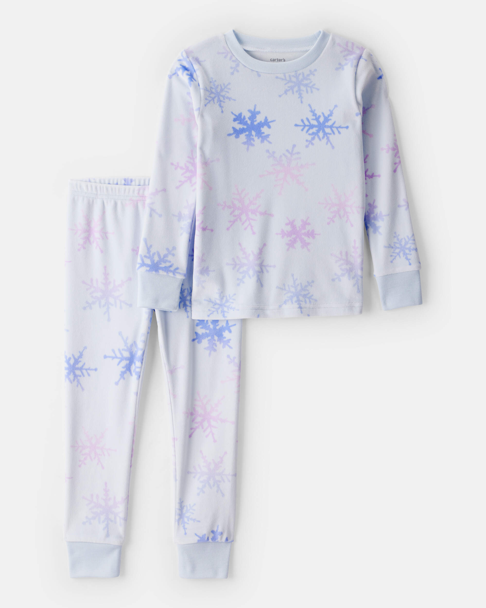Toddler Girl Snowflake Tie dye DreamPlush Long-Sleeve Snug Fit 2-Piece Pyjamas - Blue