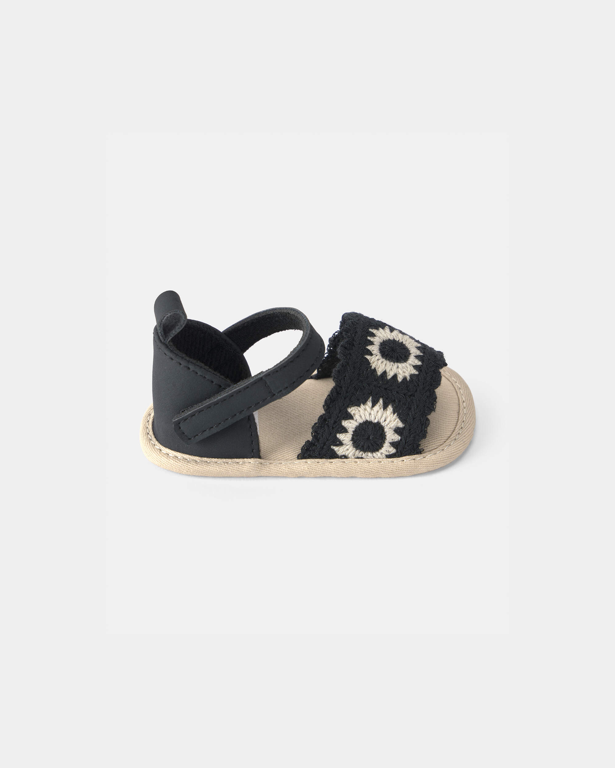 Baby Girl Crochet Sandals - Black