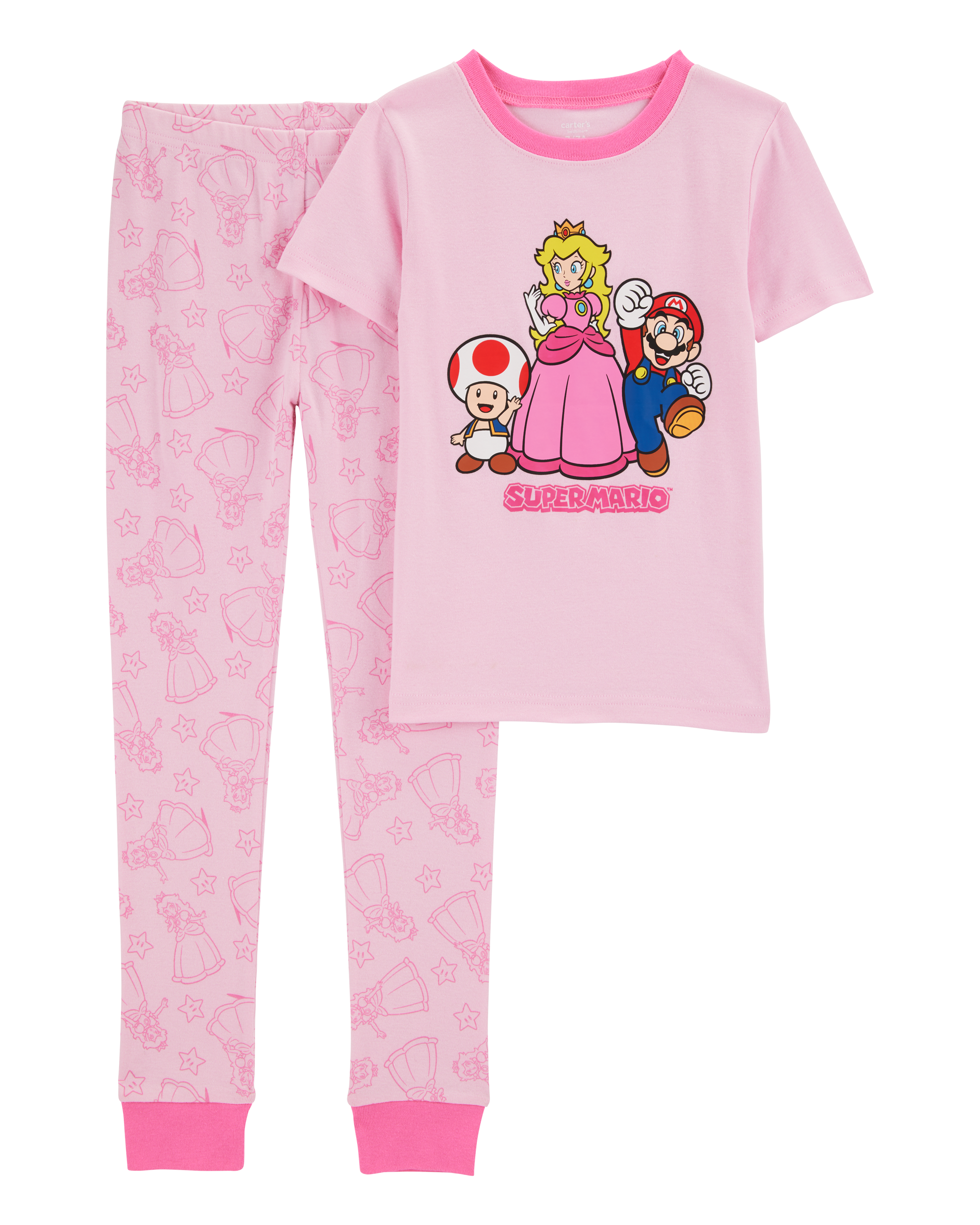 Kid Super Mario Bros™ Snug Fit Cotton 2-Piece Pyjamas - Pink
