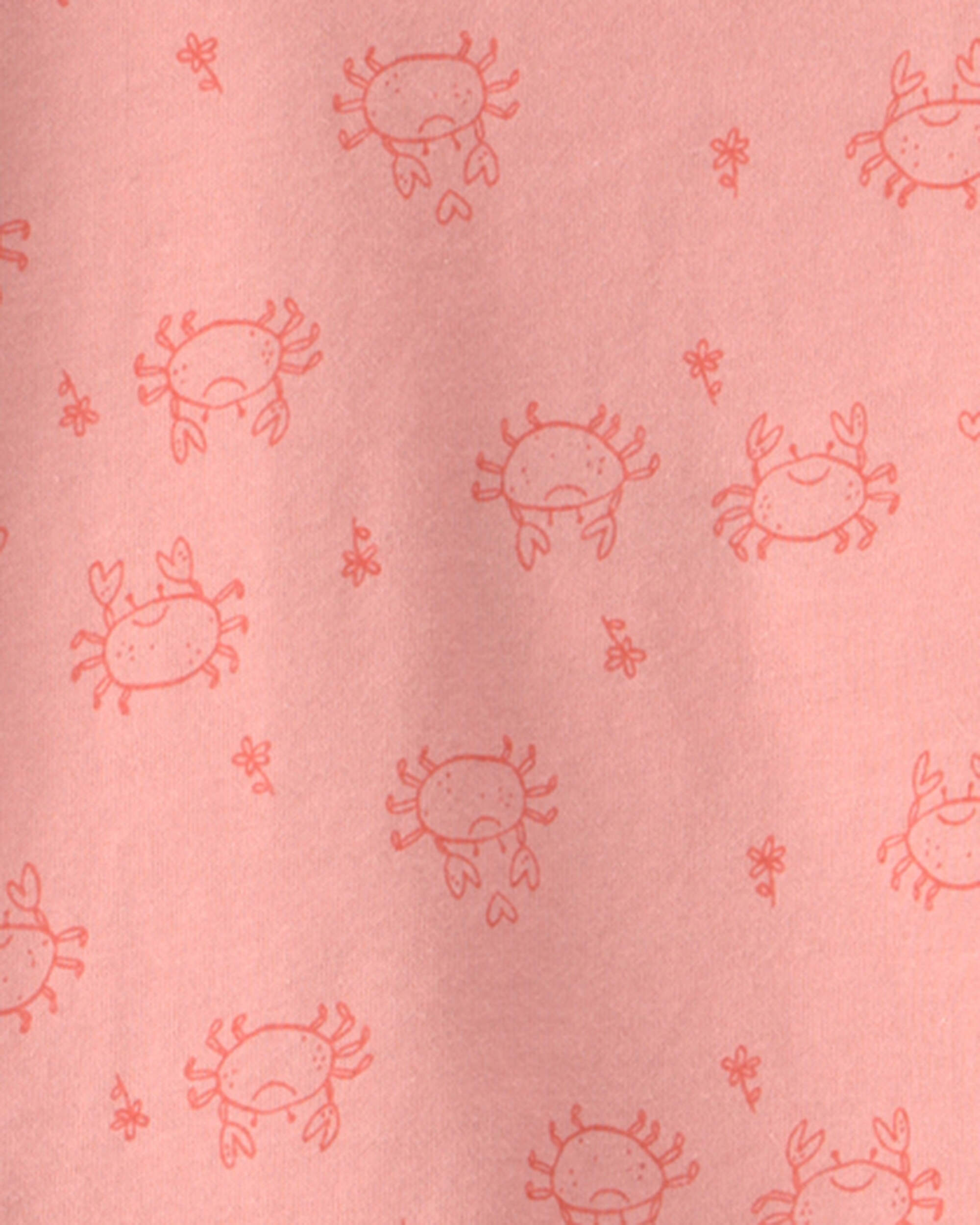 Baby Girl 4-Piece Crab Top & Short Set - Pink