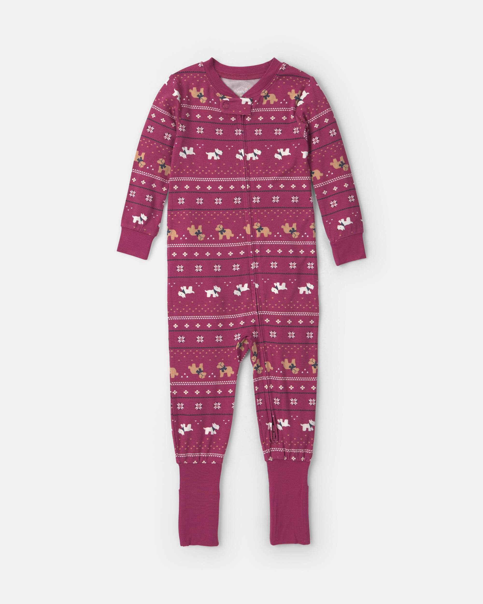 Baby 1-Piece Fair Isle PurelySoft™ Snug Fit Pyjama - Burgundy