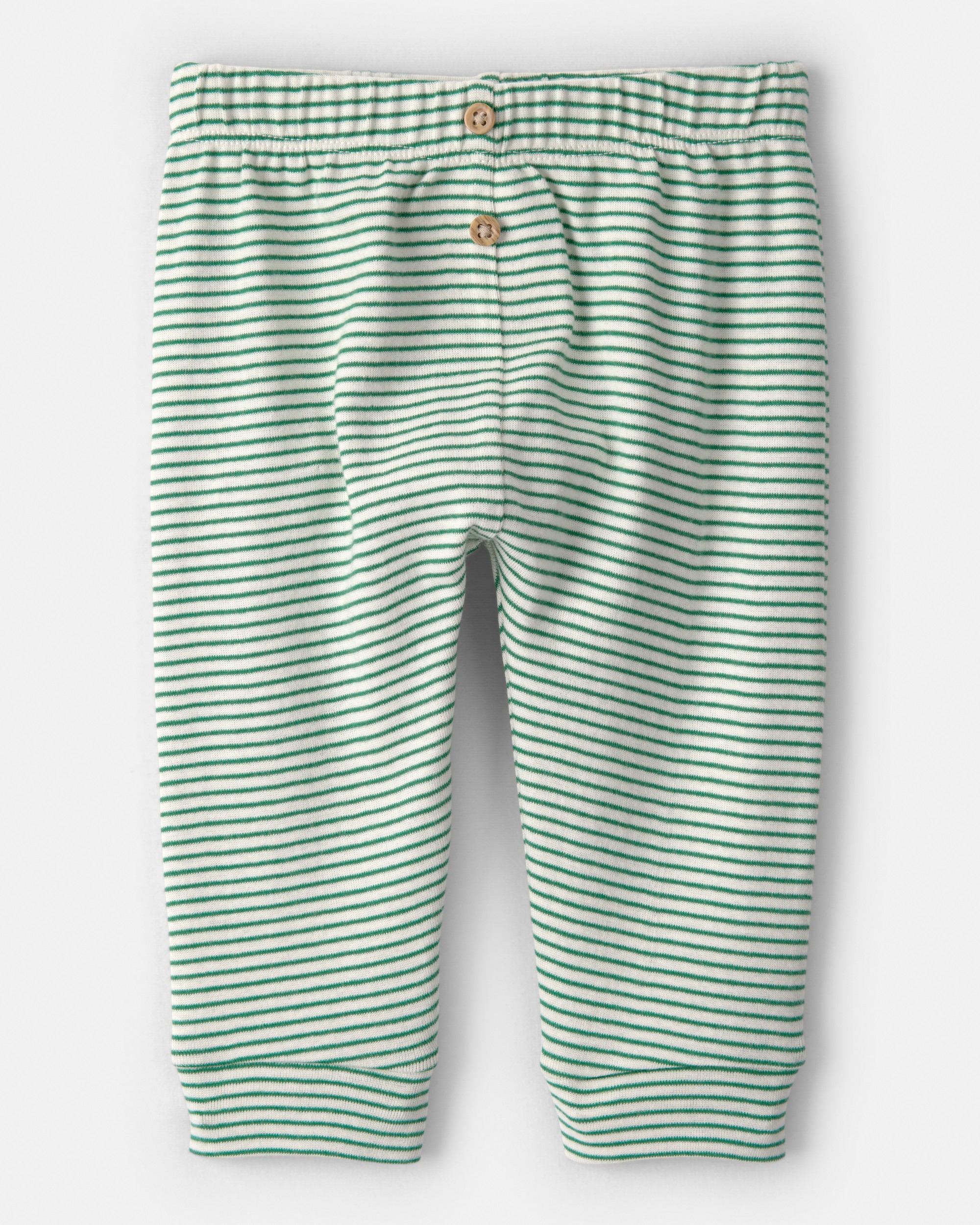 Baby St. Patrick's Day 2-Piece Striped Long-Sleeve Bodysuit & Pant Set - Green/White