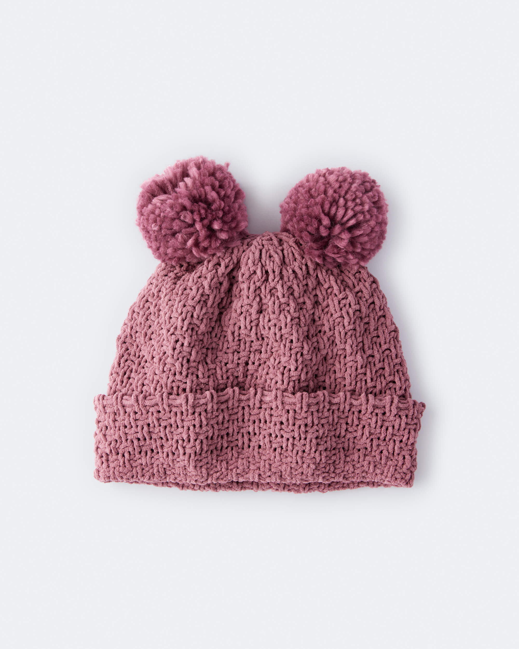 Toddler Girl Pom Beanie - Burgundy