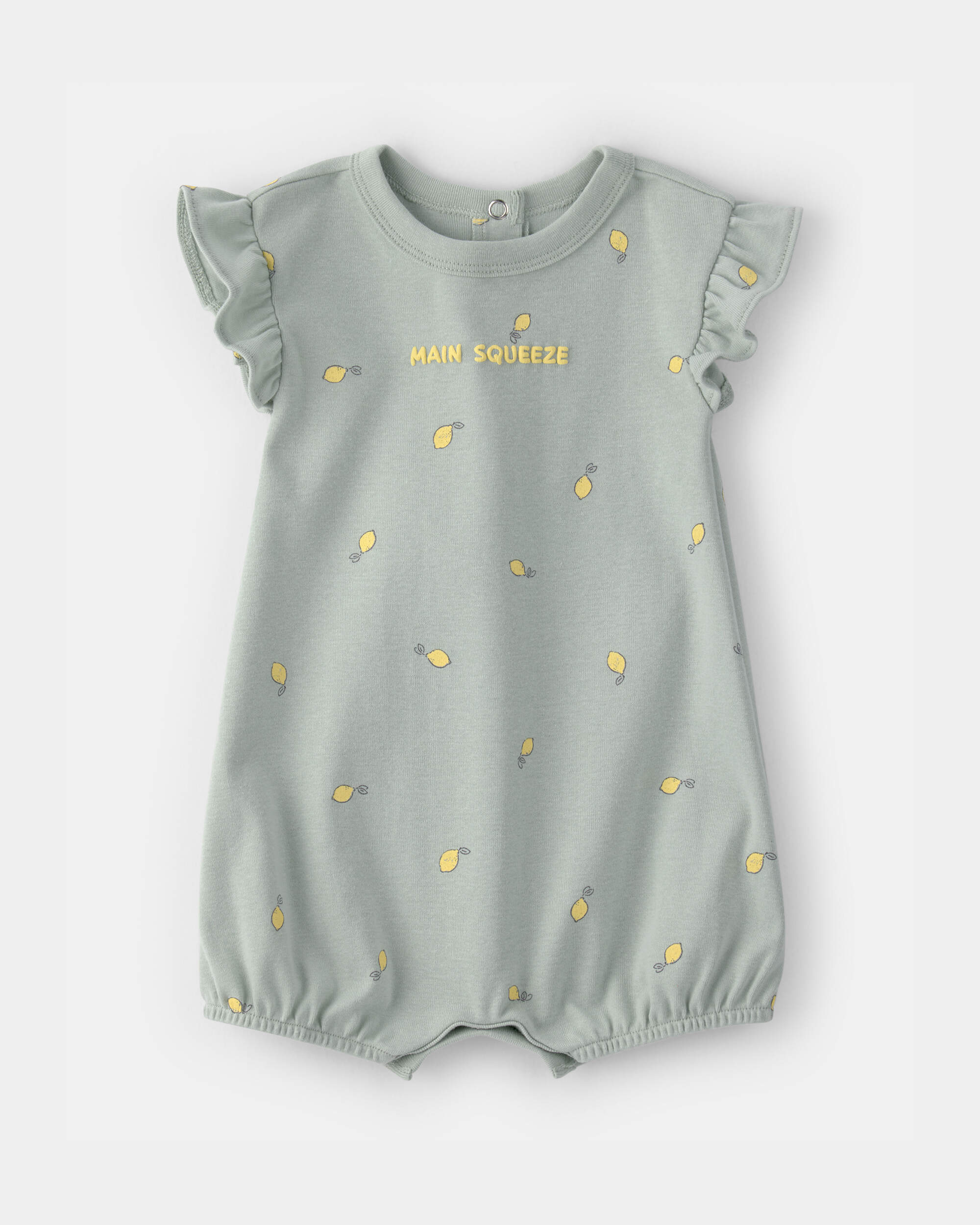 Baby Girl Tropical Short-Sleeve Romper - Green