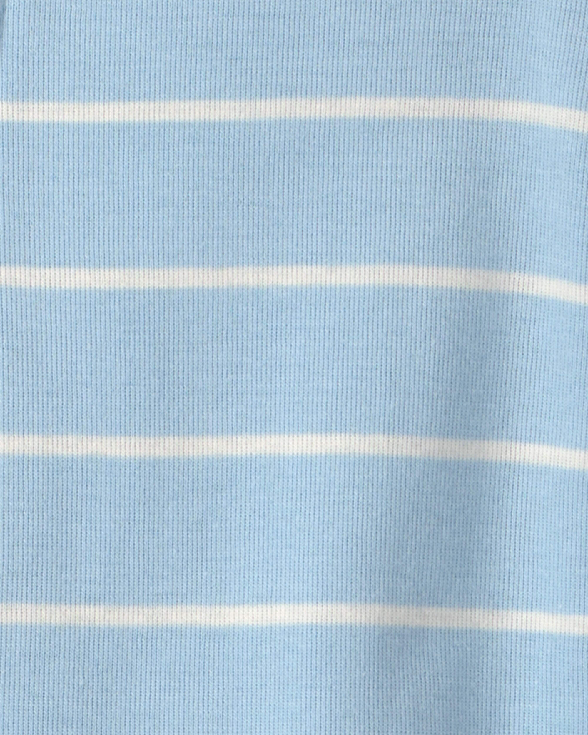 Toddler Boy Alligator Striped 100% Cotton Snug Fit 1-Piece pyjama - Blue